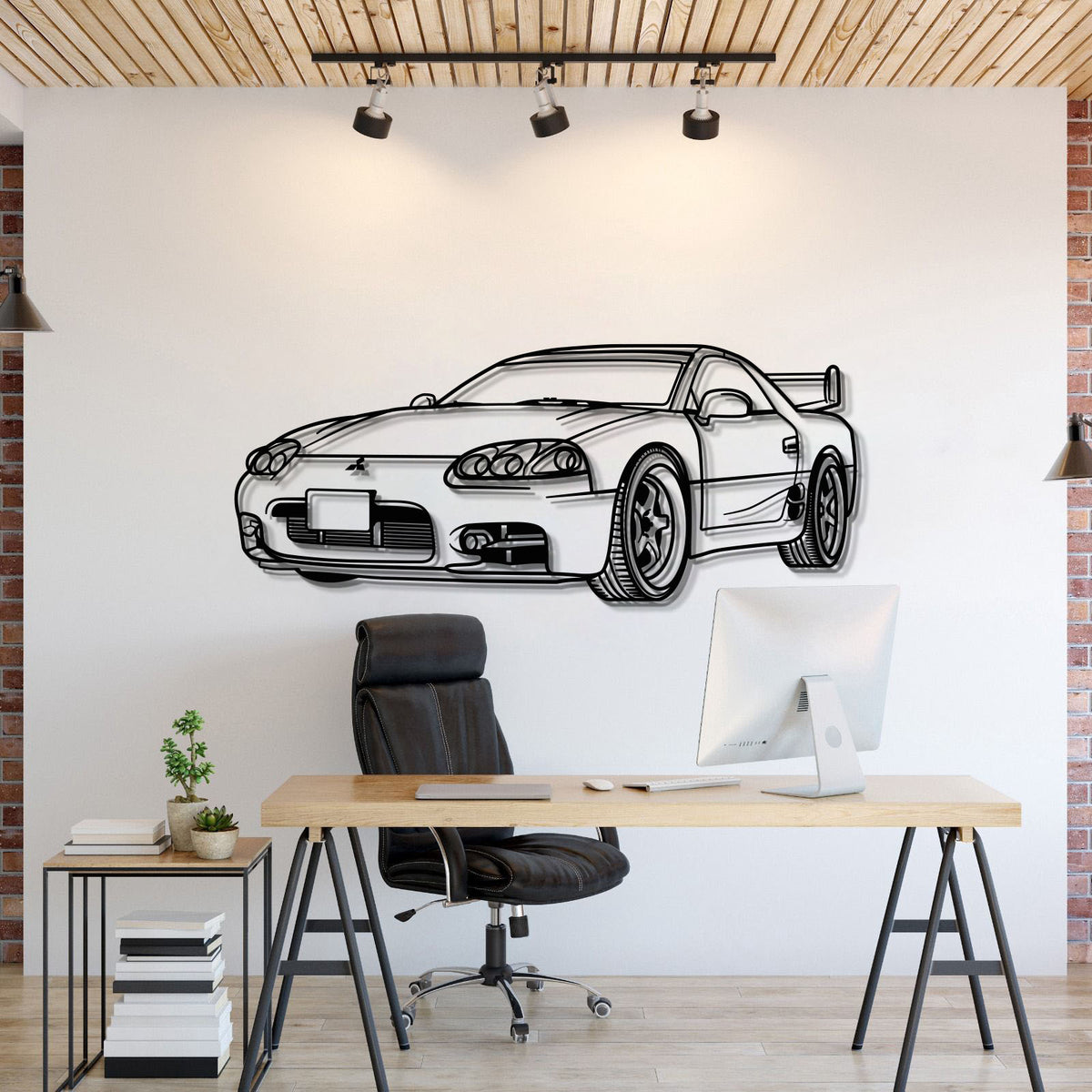 1999 3000GT perspective metal wall art laser cut steel silhouette