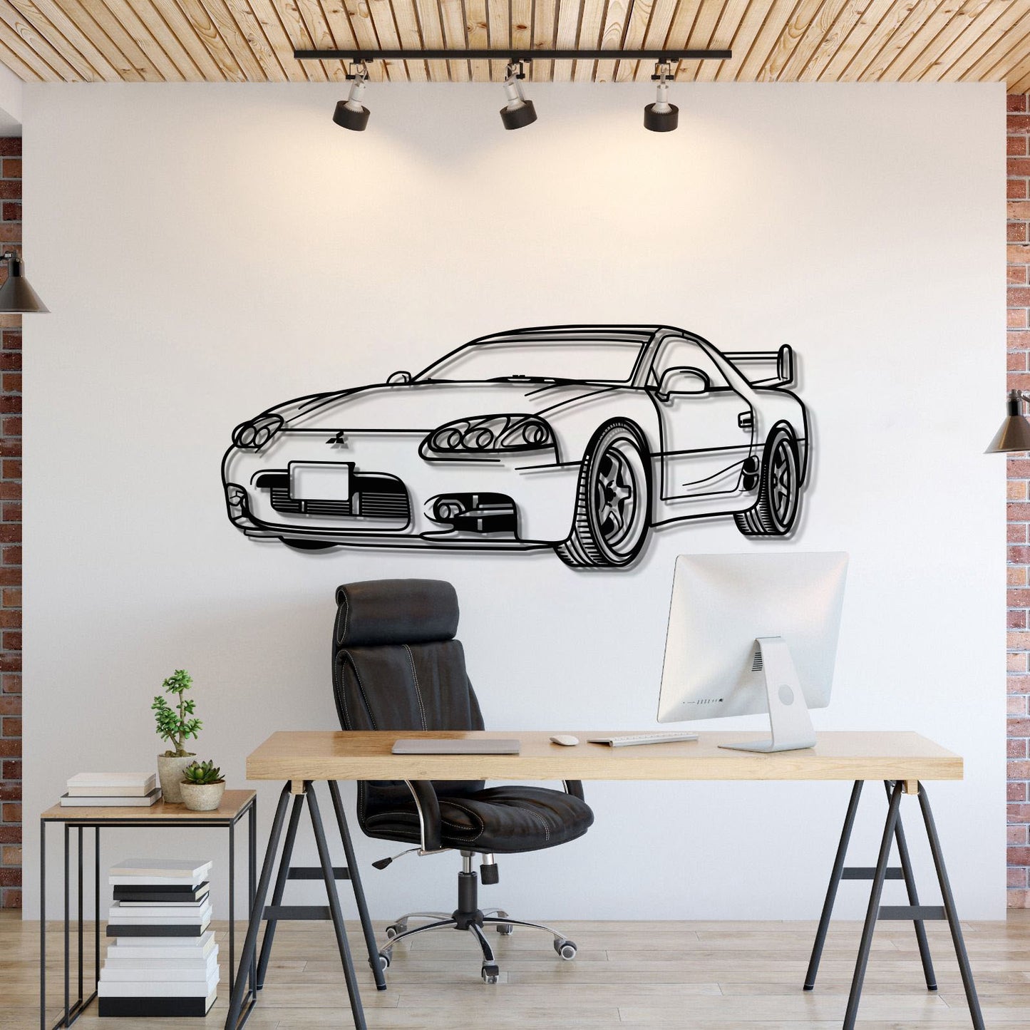 1999 3000GT perspective metal wall art laser cut steel silhouette