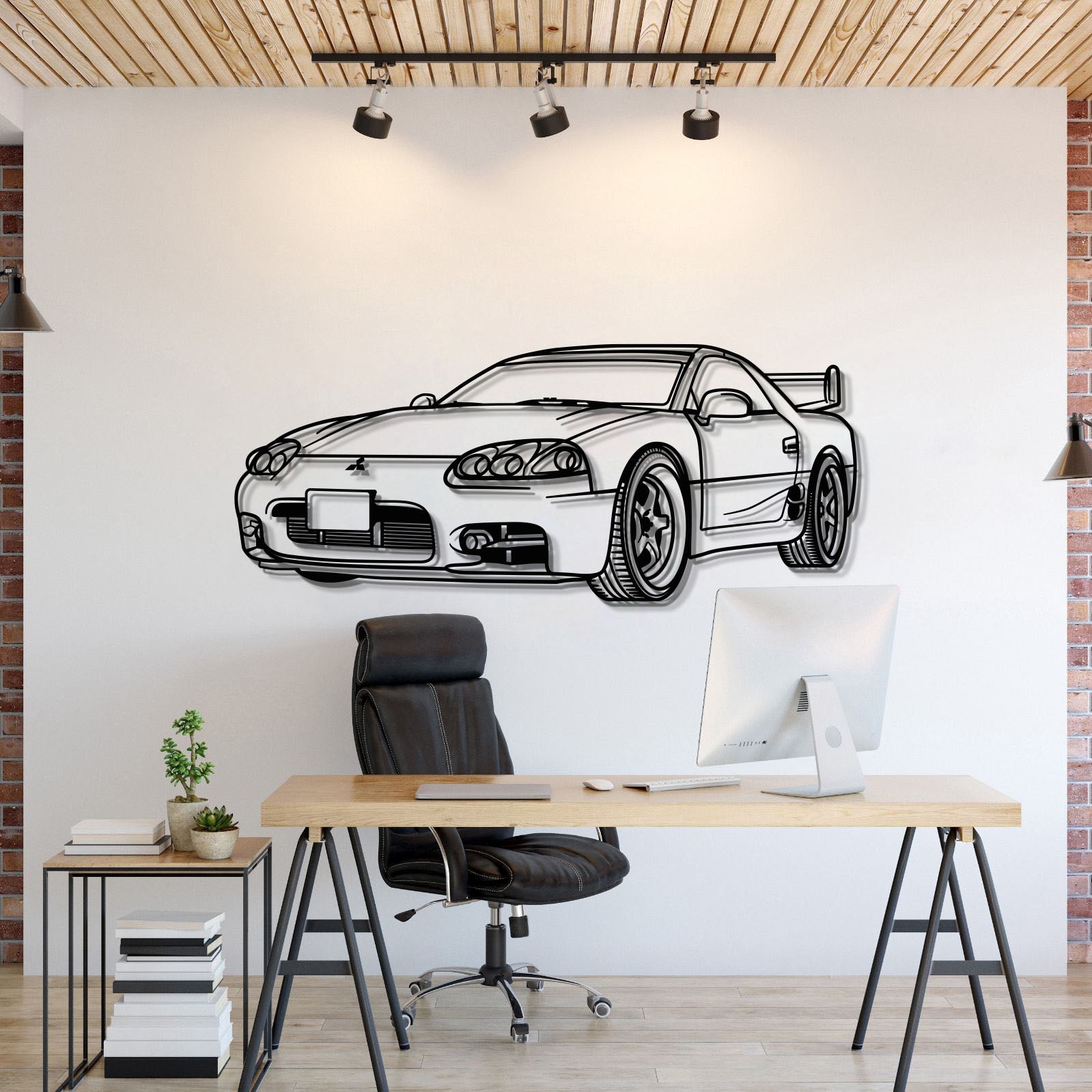 1999 3000GT perspective metal wall art laser cut steel silhouette