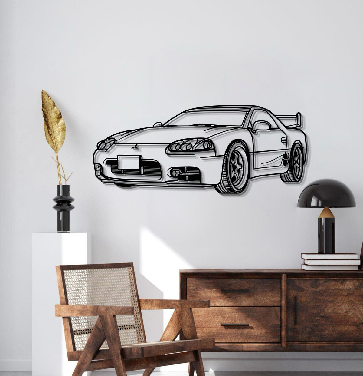 1999 Mitsubishi 3000GT perspective car silhouette metal wall decor powder coated