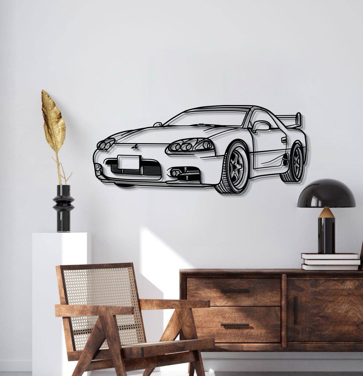 1999 Mitsubishi 3000GT perspective car silhouette metal wall decor powder coated