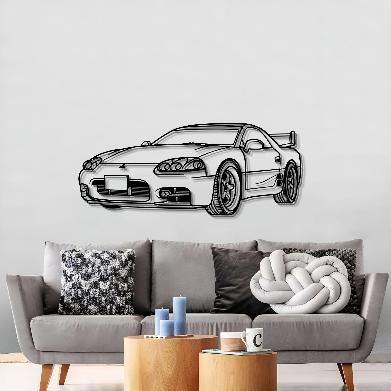 Large 1999 3000GT perspective wall art for garage or man cave