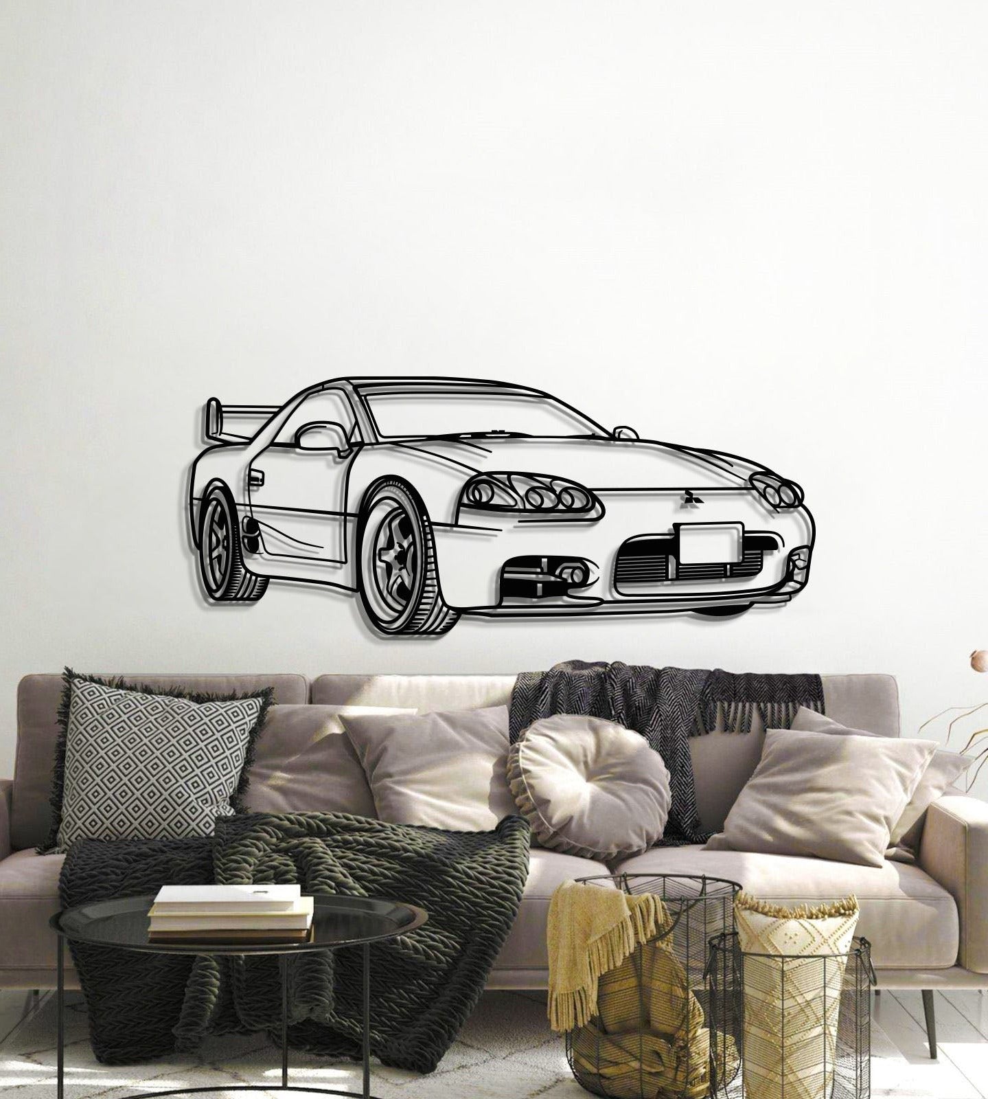 Detailed 1999 3000GT perspective metal art durable 2 mm laser cut steel