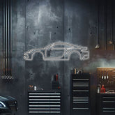 911 Turbo Model S Metal Neon Car Wall Art - MTN0042