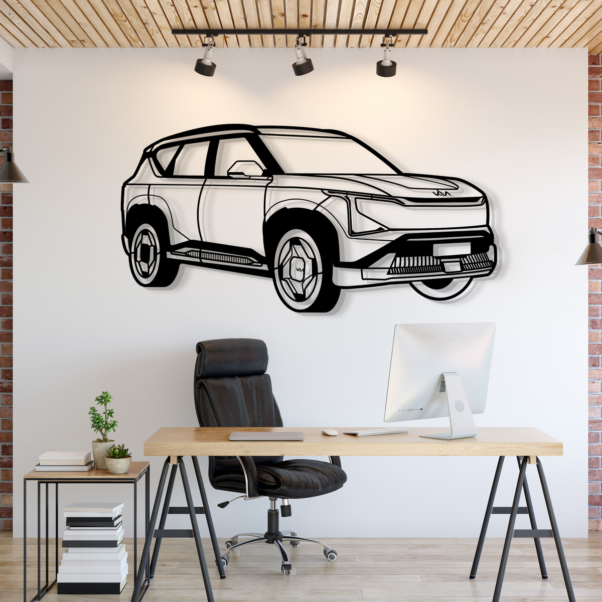 EV5 Metal Car Silhouette