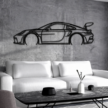 911 GT3 RS Model 992 Detailed Metal Car Wall Art - MT0859