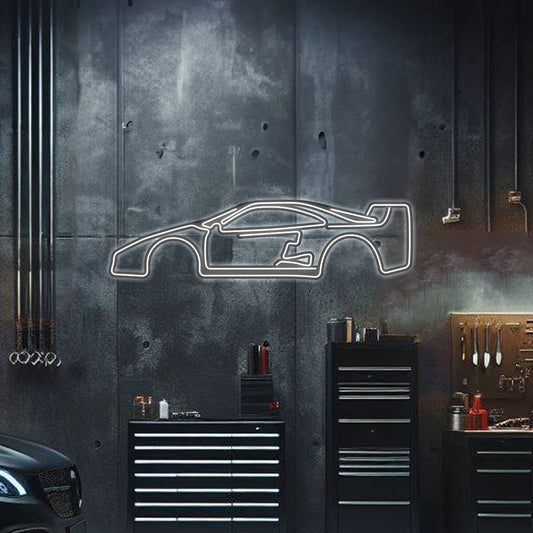 F40 Metall Neon Auto Wandkunst - MTN0026