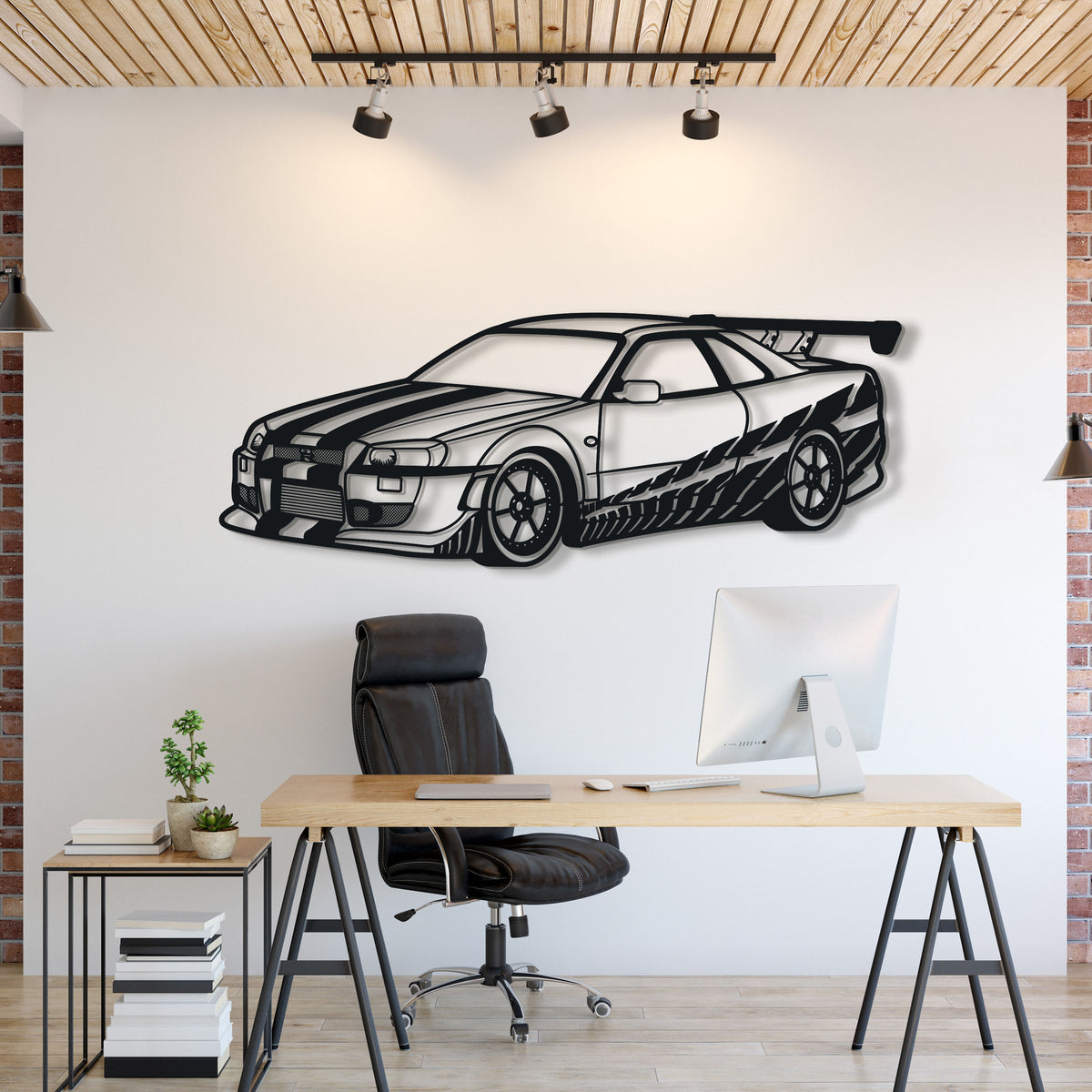 Fast and Furious R34 GTR Metal Car Silhouett