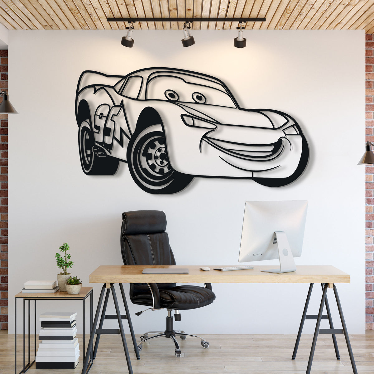 Lightning Mcqueen Metal Car Silhouett