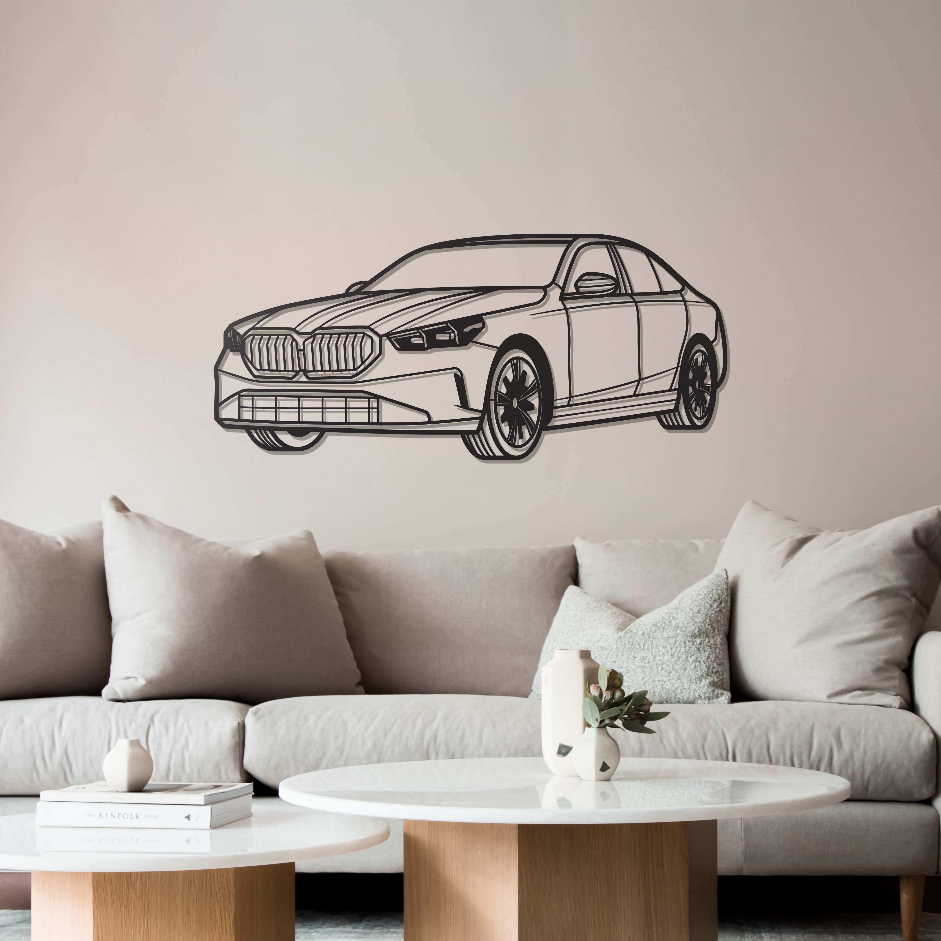 2024 530E Sedan Perspective Metal Car Wall Art - MT1223