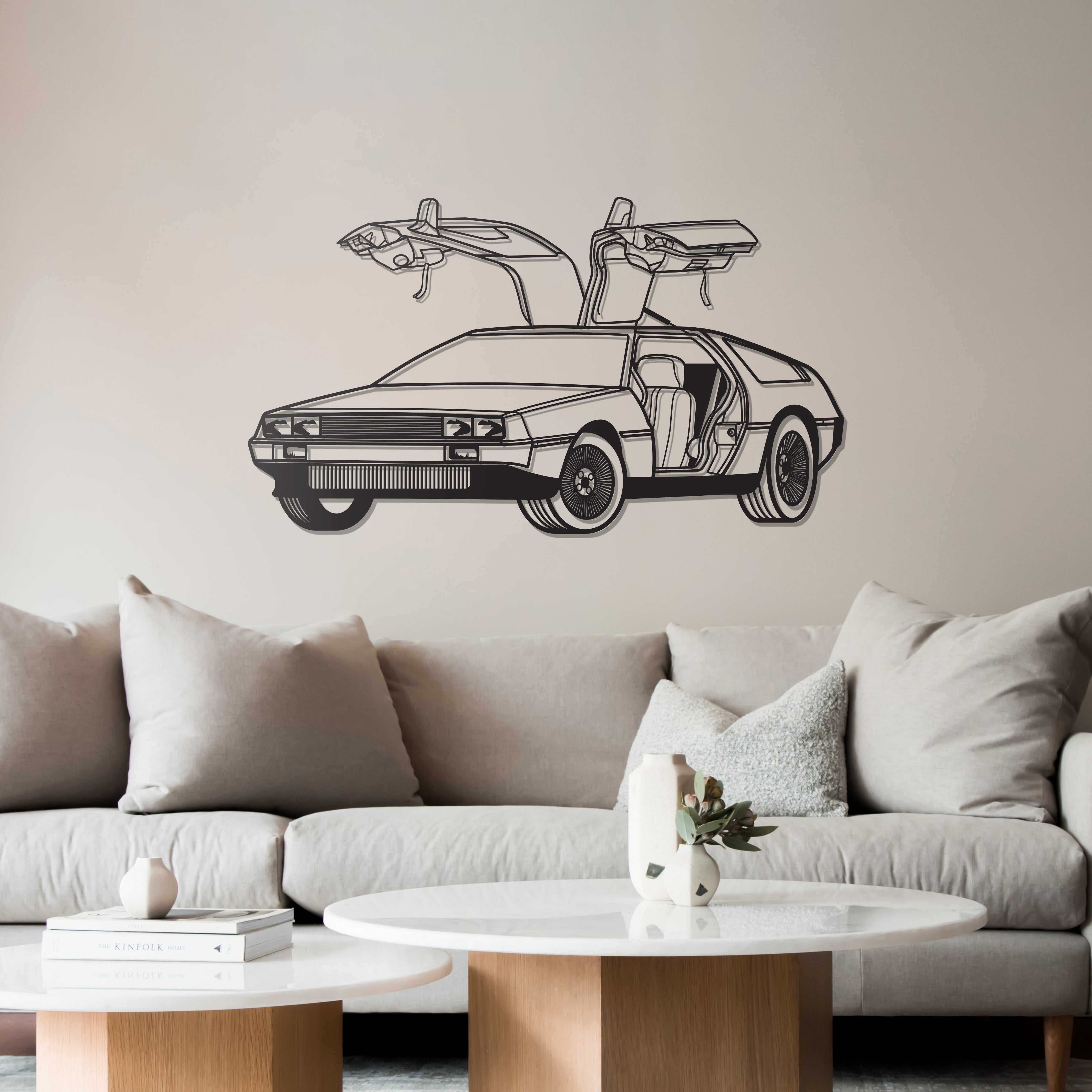 Delorean Perspective Metal Car Wall Art - MT1218