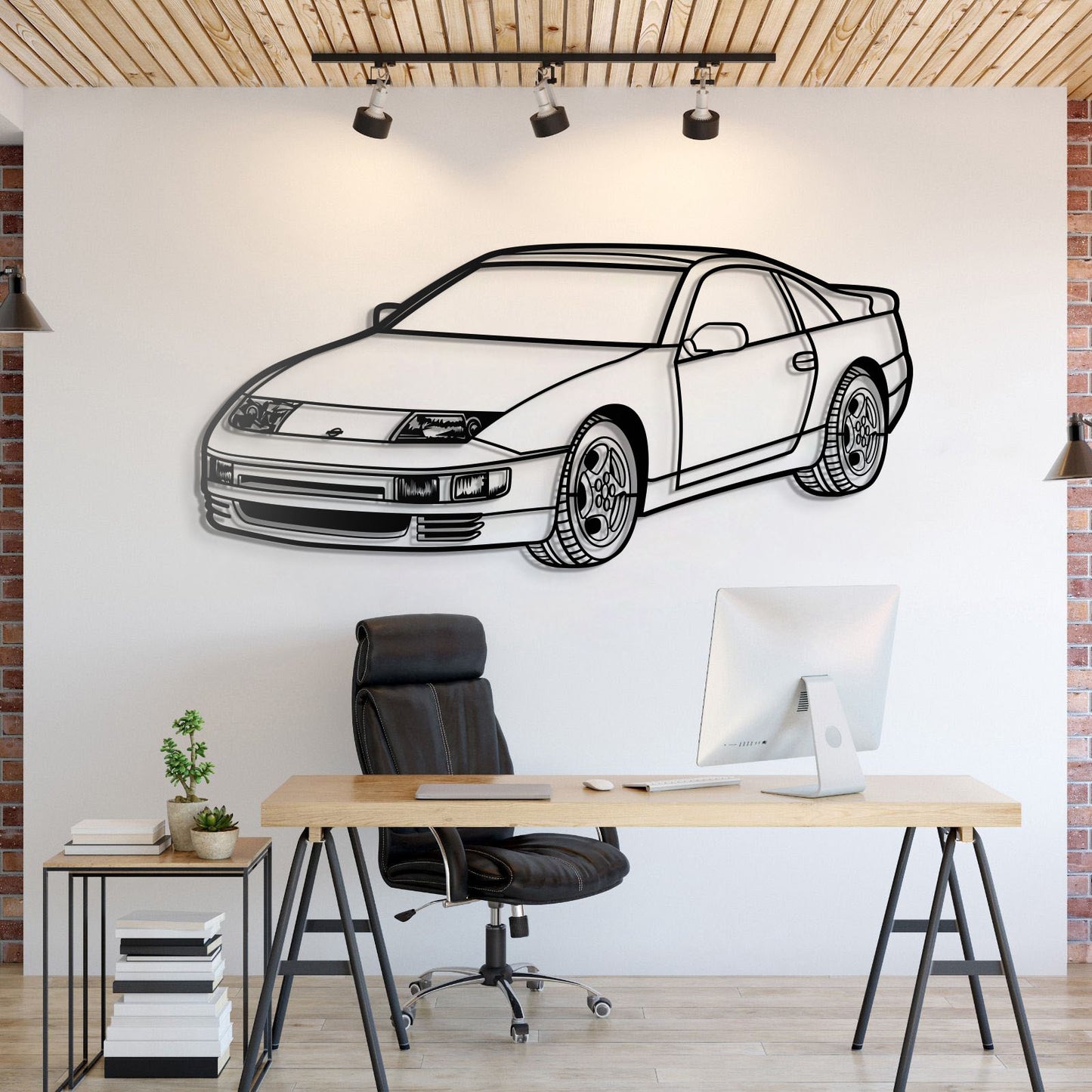 1986 300ZX Z31 Perspective Metal Car Silhouette - MT1491