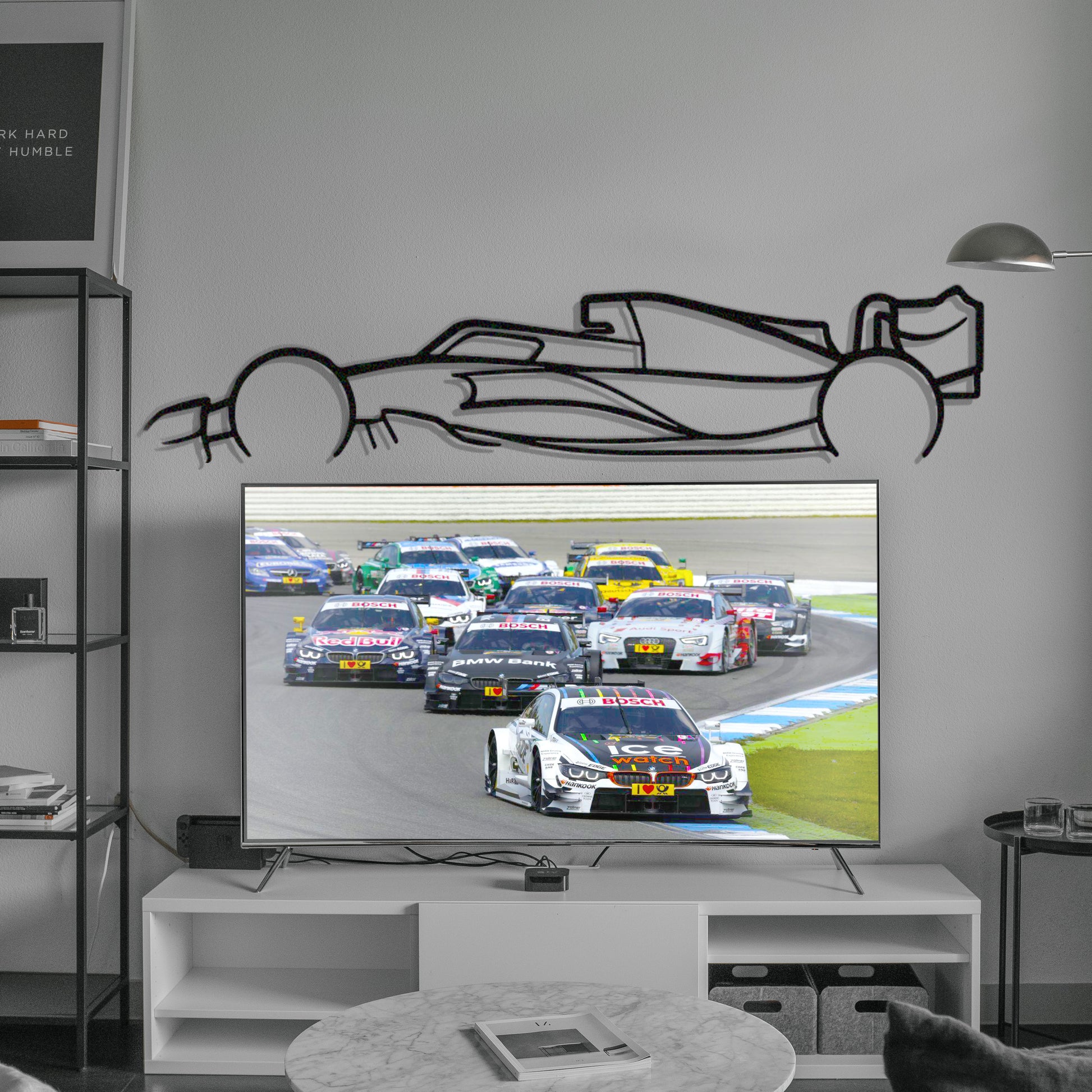 F1 racing car wall art – 2022–2023 metal silhouette décor