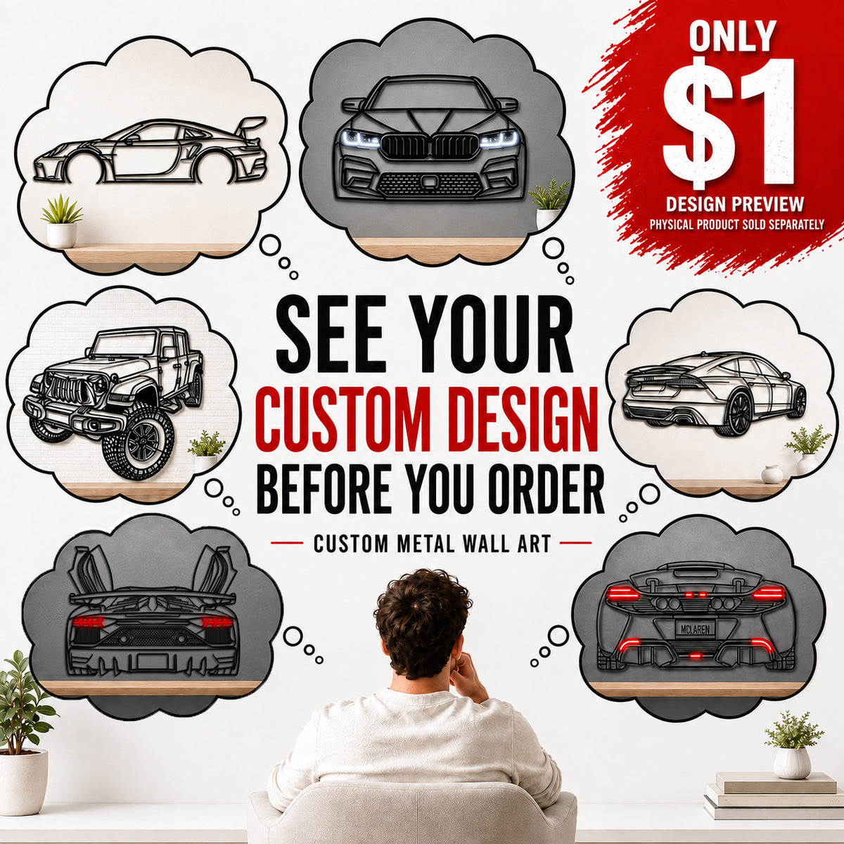 $1 Custom Design Preview: See Your Design Before You Buy (Cars & Motorcycles Only)