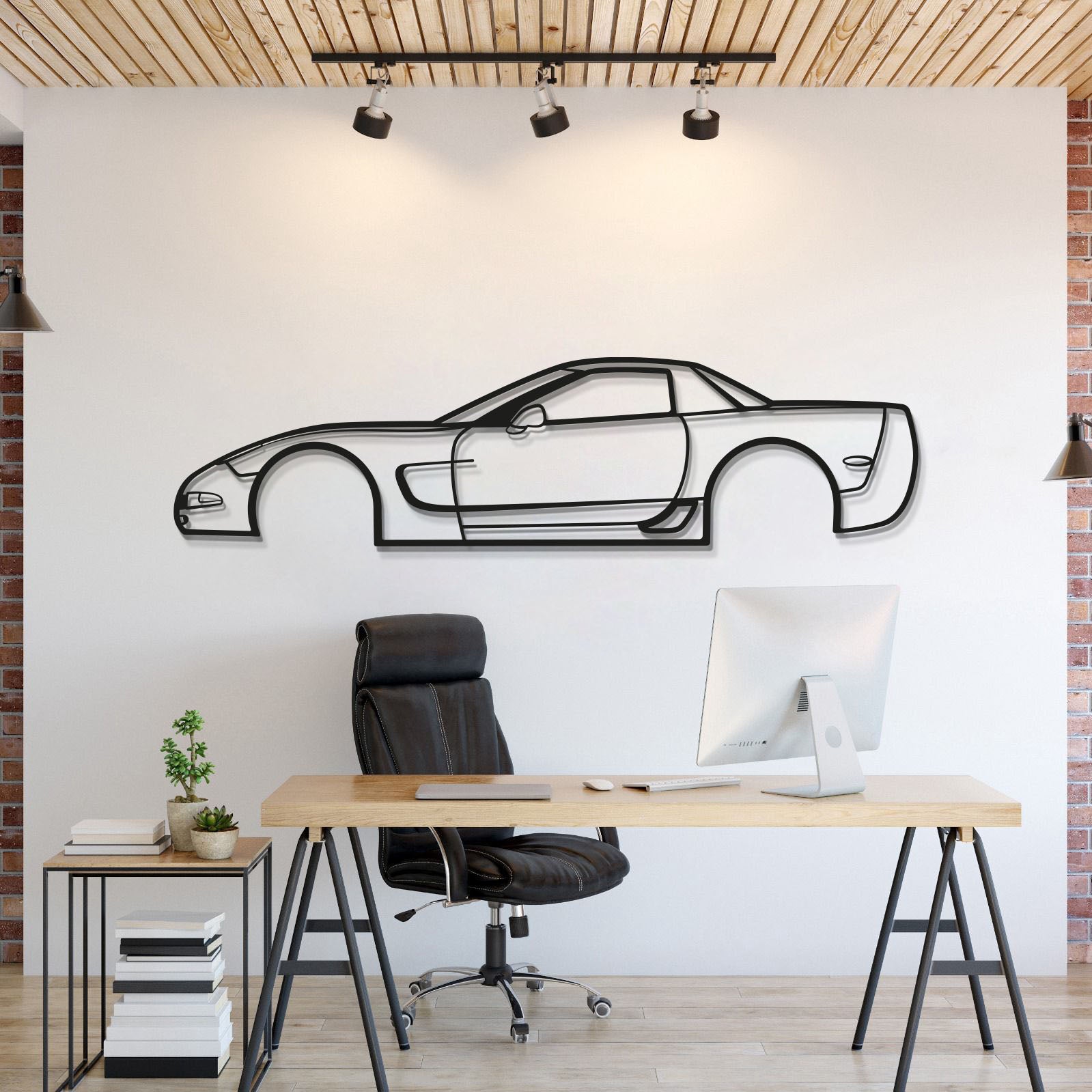 2001 Corvette Z06 Metal Car Wall Art - MT0288