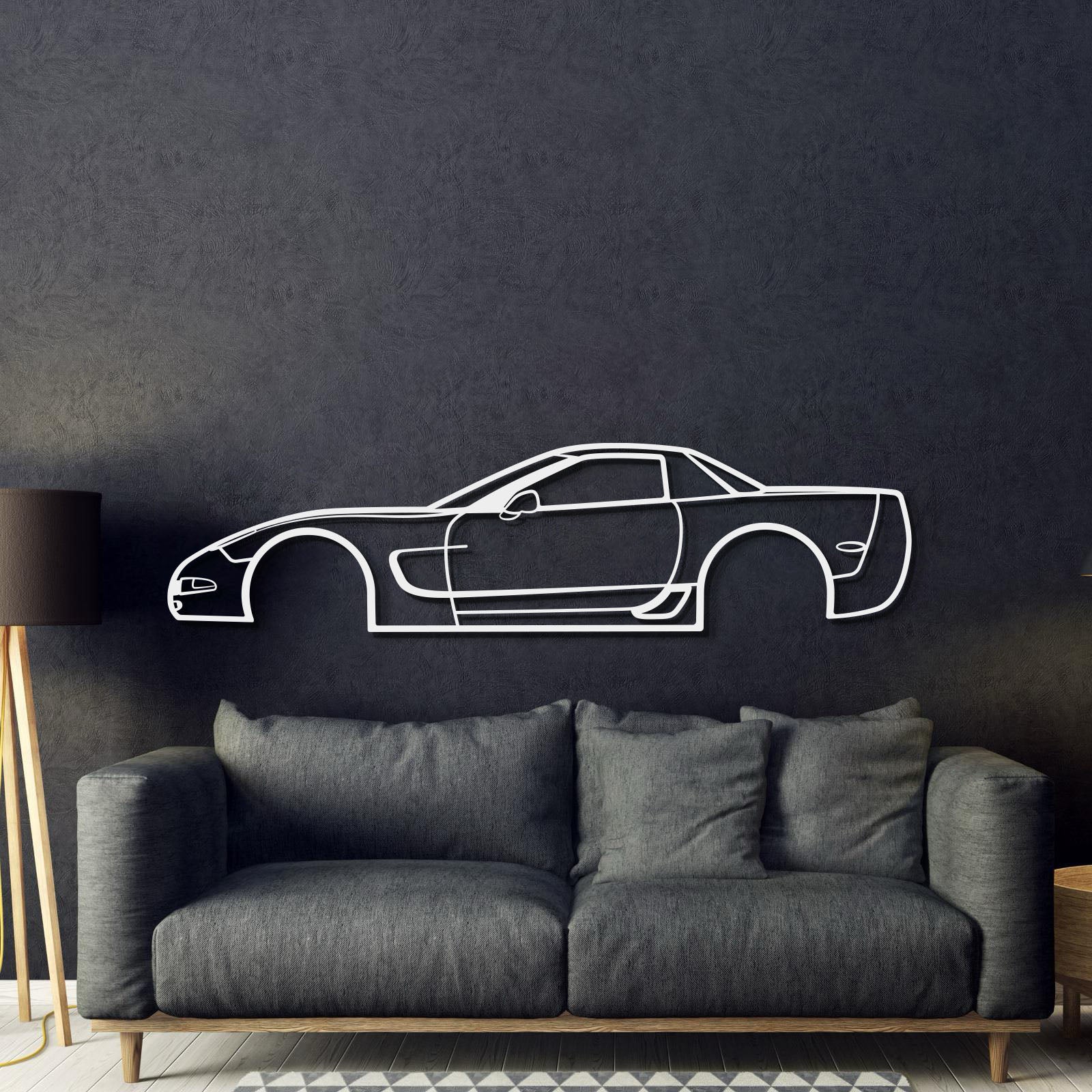 2001 Corvette Z06 Metal Car Wall Art - MT0288