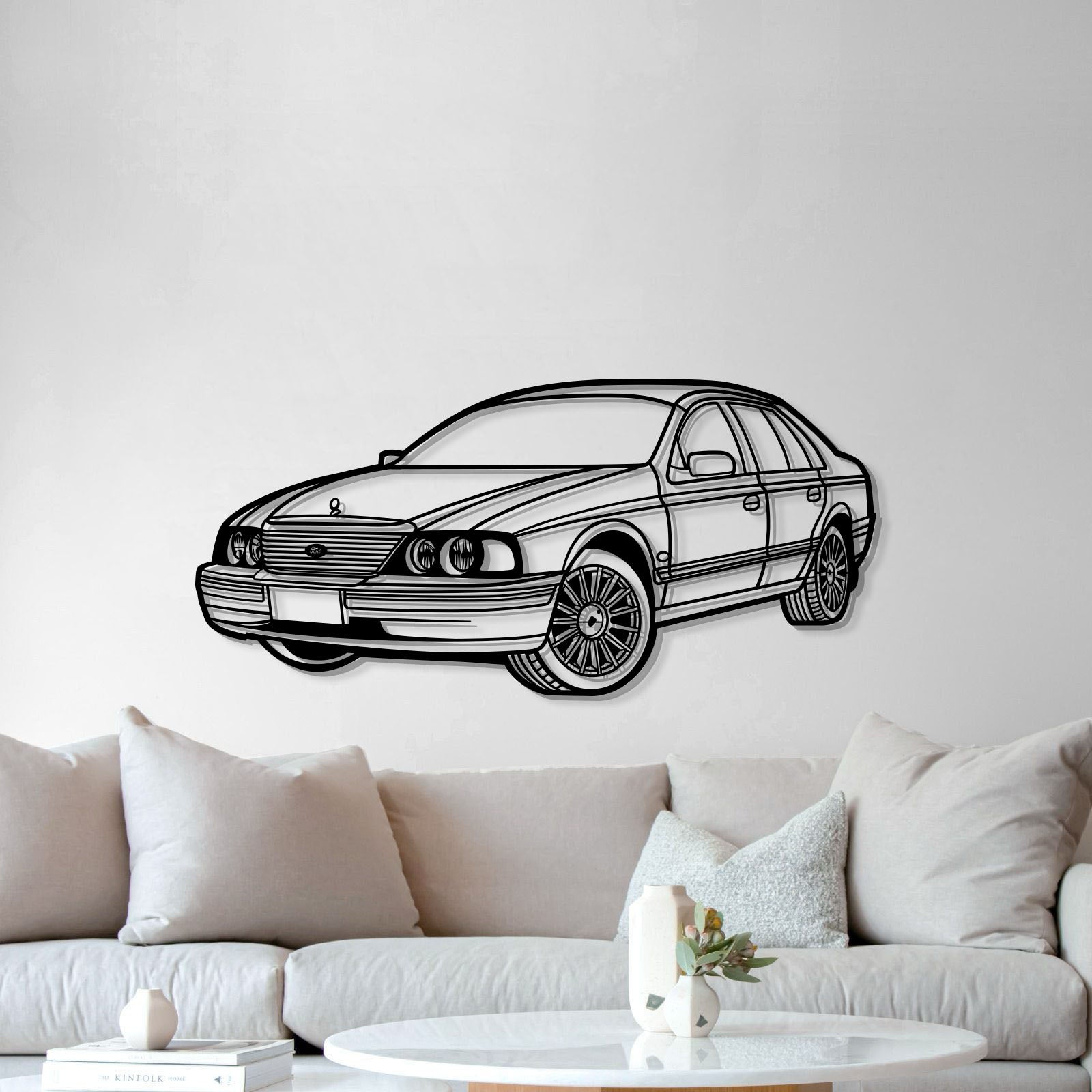 2001 Fairlane Ghia Sportsman Perspective Metal Car Wall Art - MT1264