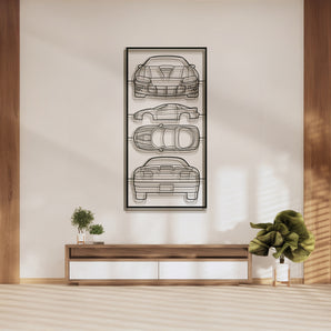2002 Chevrolet Camaro SS quad profile metal frame silhouette wall art