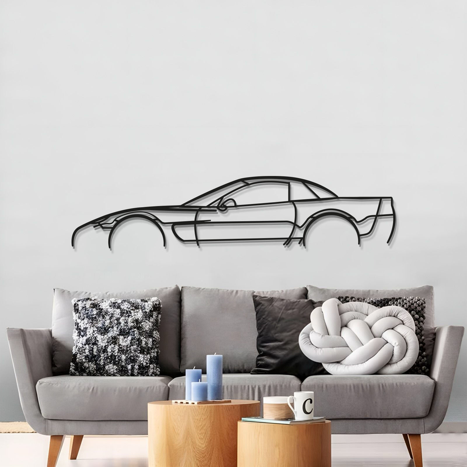 Elevate your décor with the aggressive stance of the 2002 Chevrolet Corvette C5 Z06 in metal art