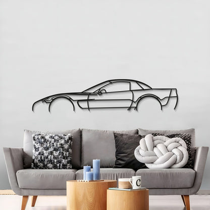 Elevate your décor with the aggressive stance of the 2002 Chevrolet Corvette C5 Z06 in metal art