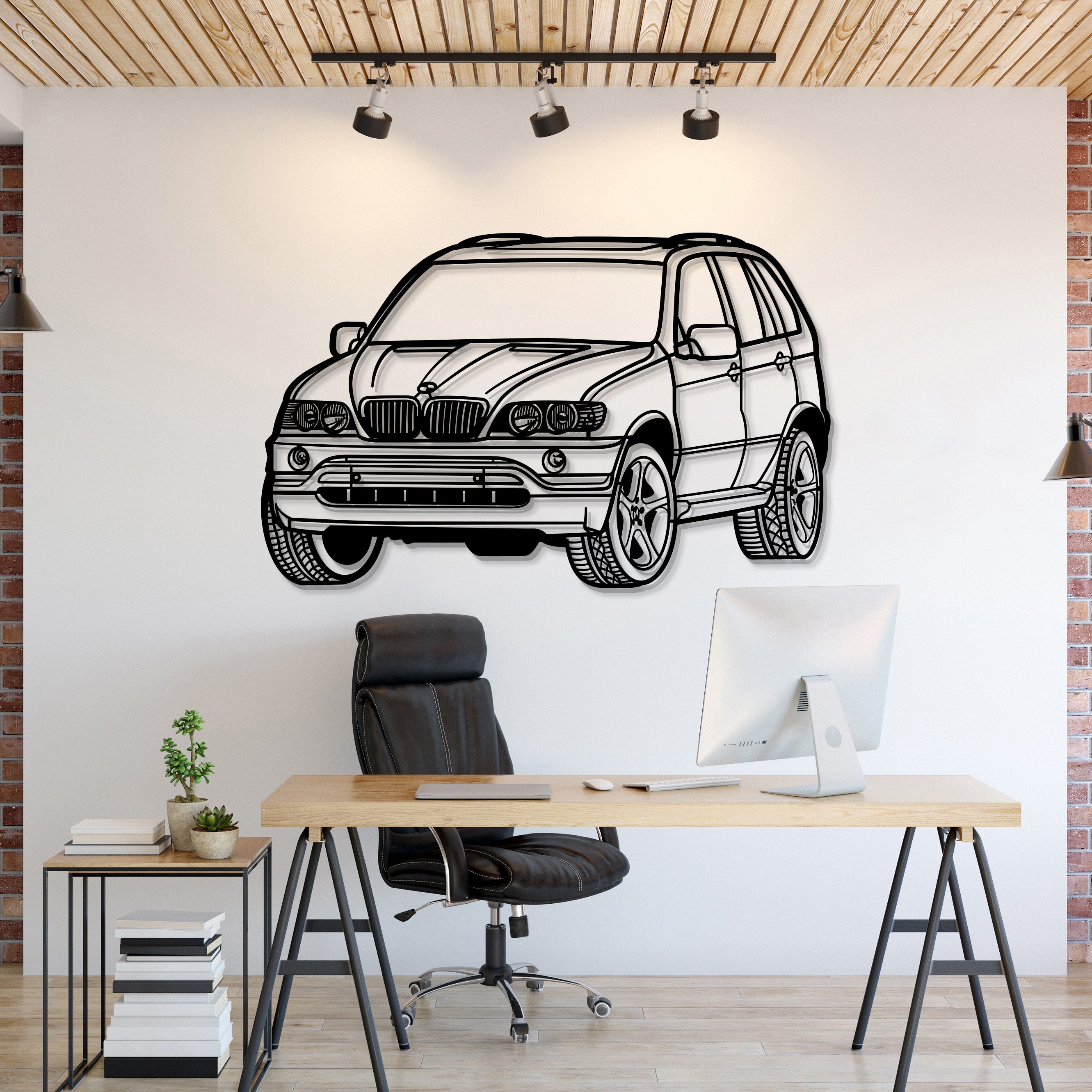 2002 X5 Perspective Metal Car Wall Art - MT1239