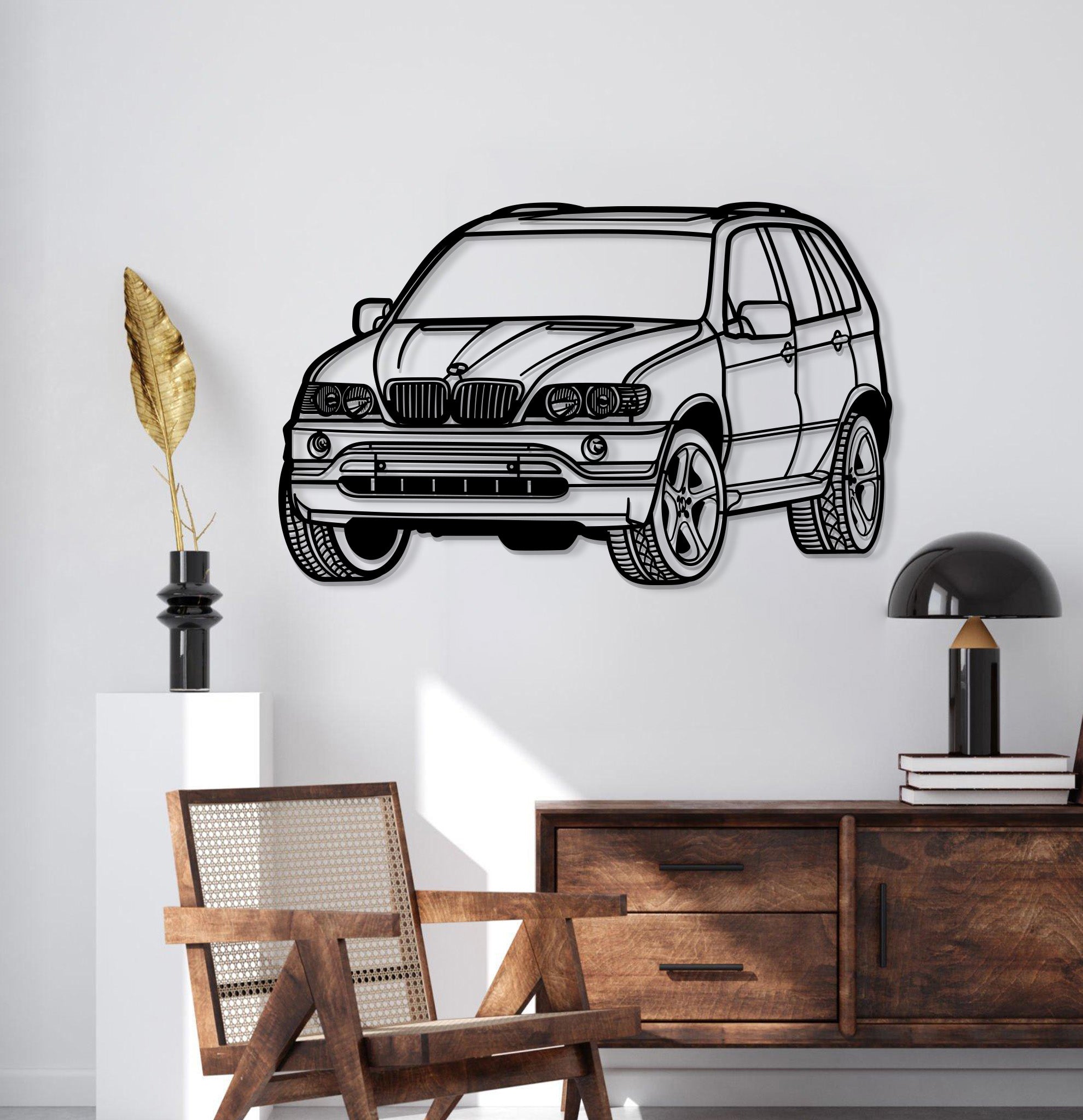 2002 X5 Perspective Metal Car Wall Art - MT1239