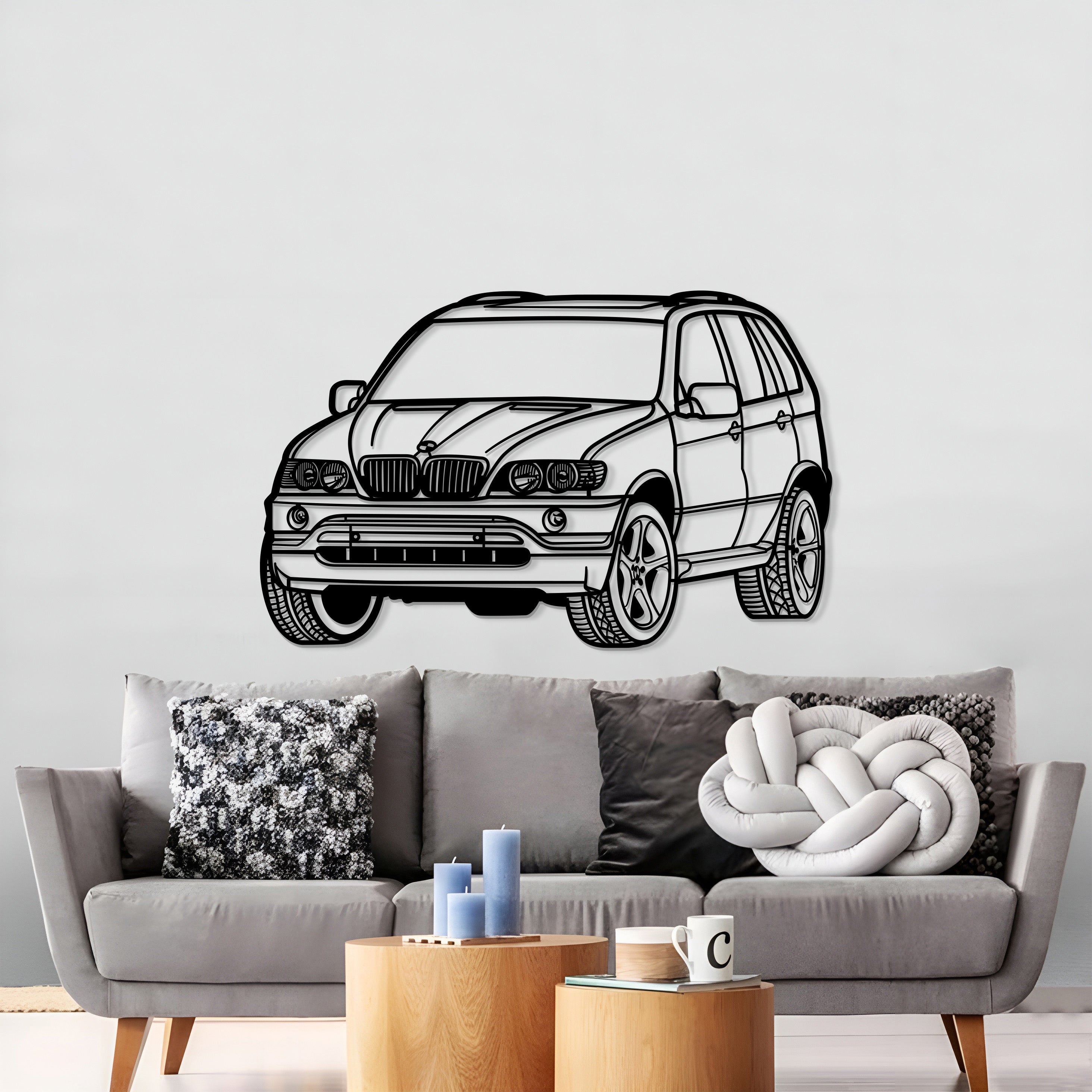 2002 X5 Perspective Metal Car Wall Art - MT1239