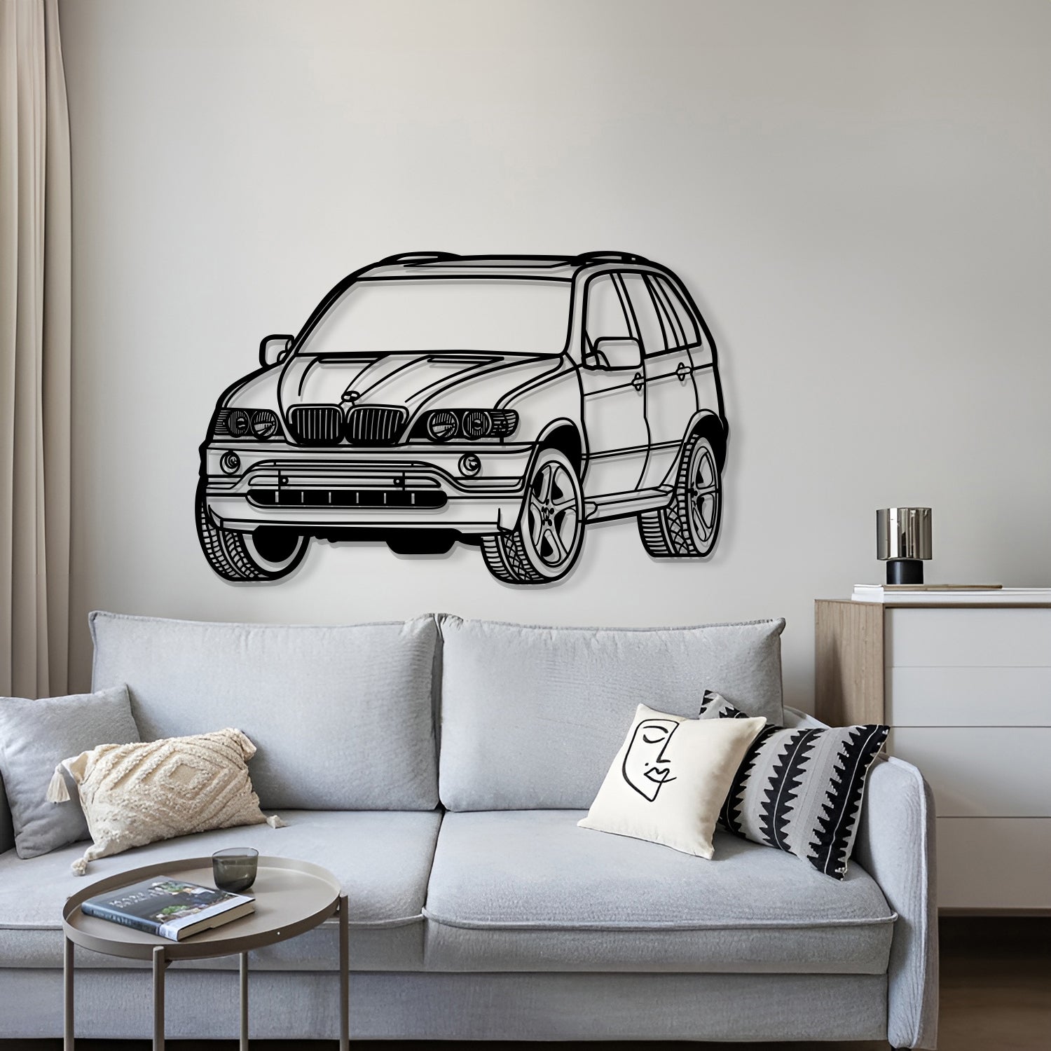 2002 X5 Perspective Metal Car Wall Art - MT1239