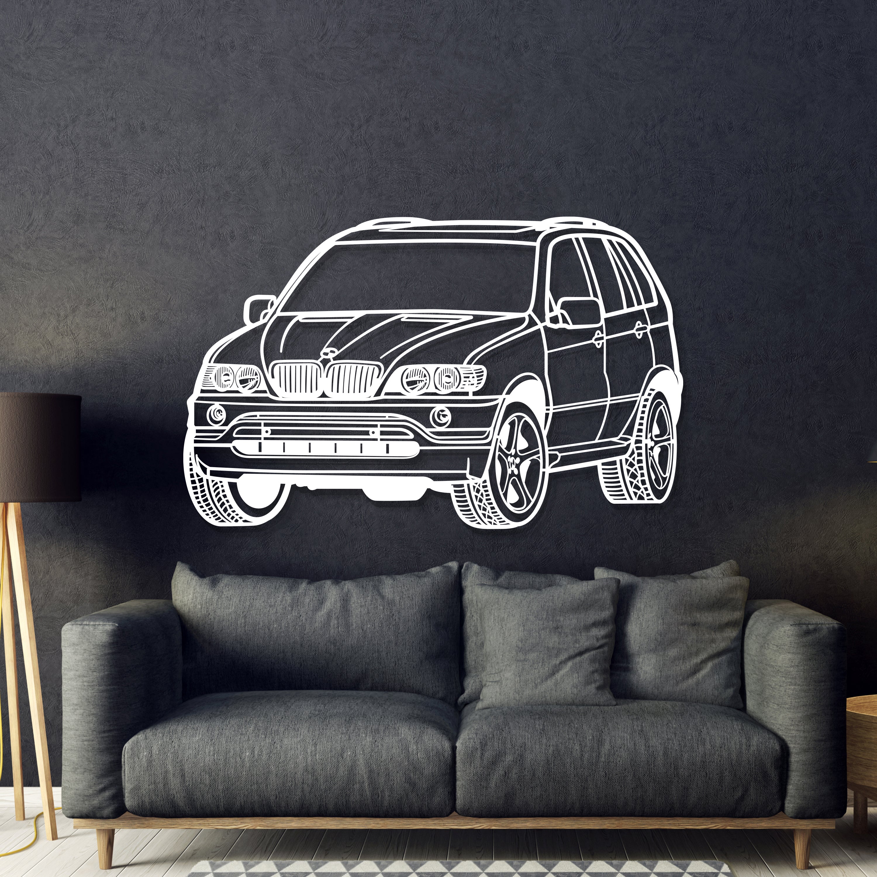 2002 X5 Perspective Metal Car Wall Art - MT1239