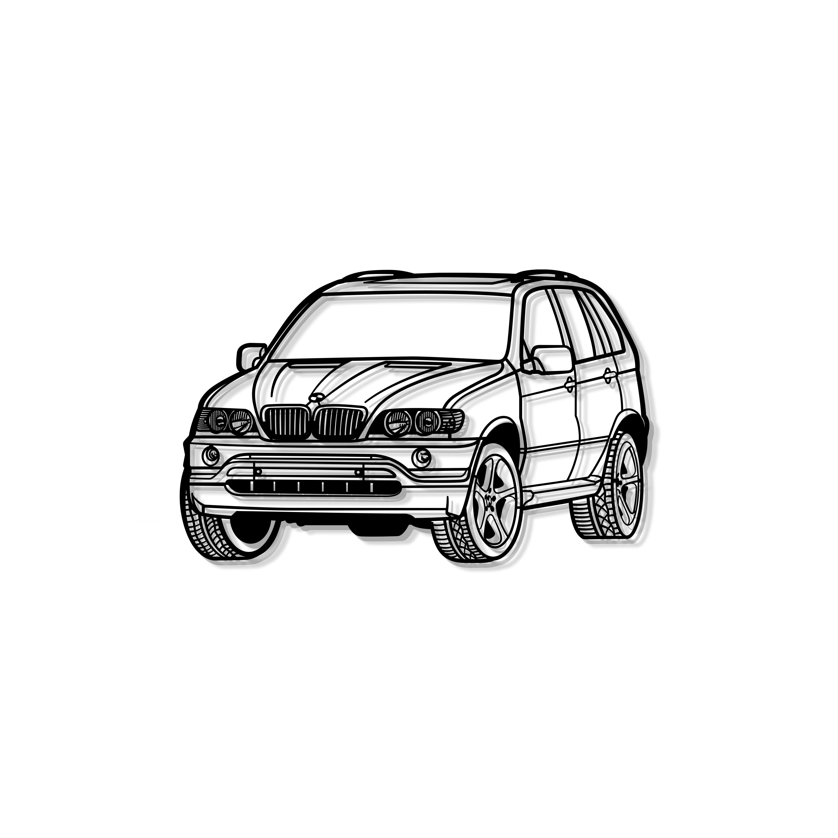 2002 X5 Perspective Metal Car Wall Art - MT1239