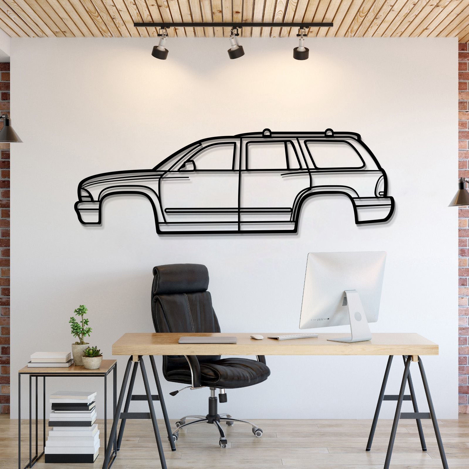 Laser-cut 2002 Durango metal wall art in textured, matte-finish 2 mm steel with 1 cm elevation for a dynamic 3D effect.