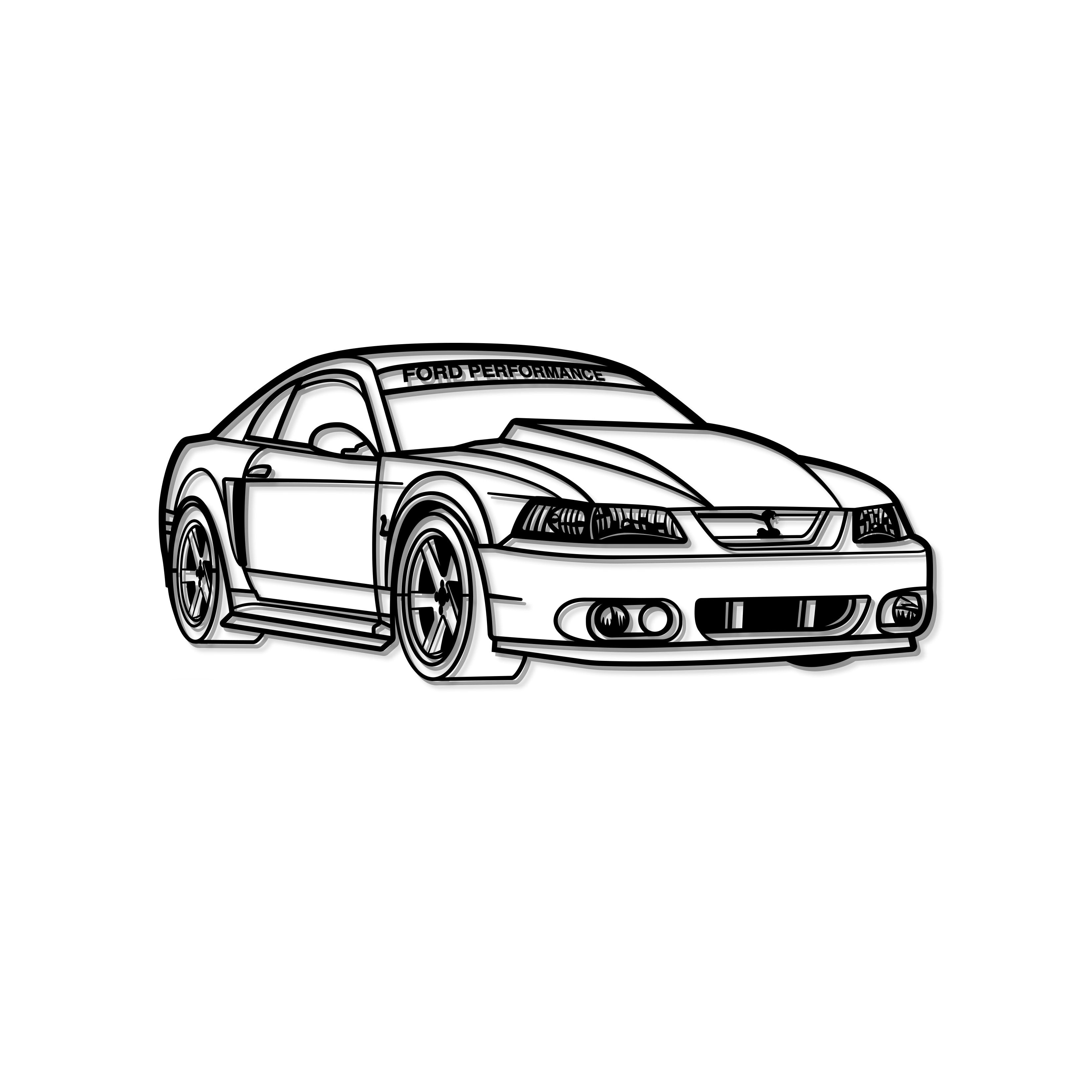 2002 Mustang GT Perspective Metal Car Wall Art - MT1156