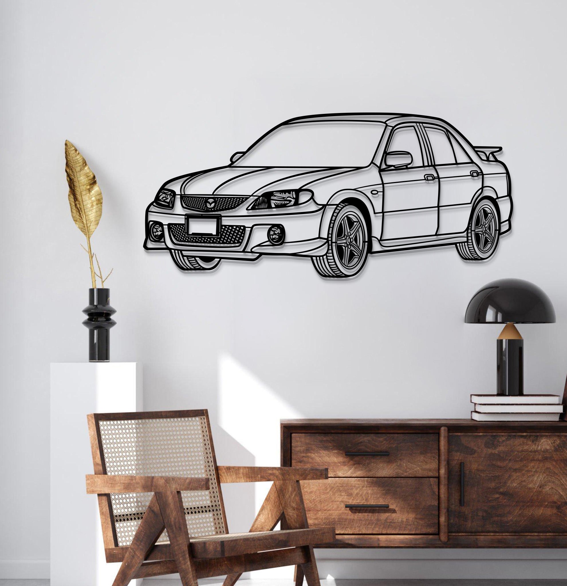 2003 Protege Perspective Metal Car Wall Art - MT1309