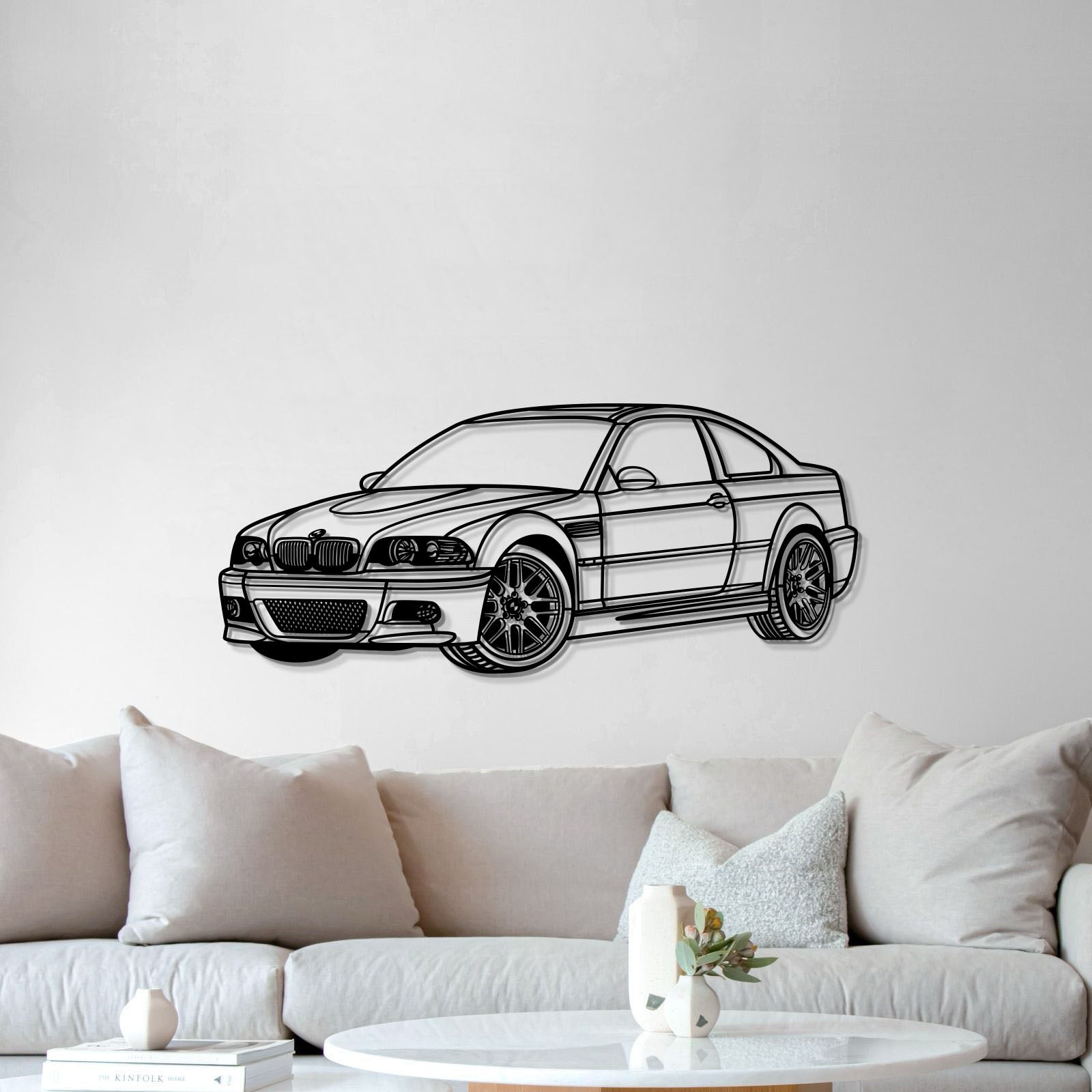 E46 Perspective Metal Car Wall Art - MT0432