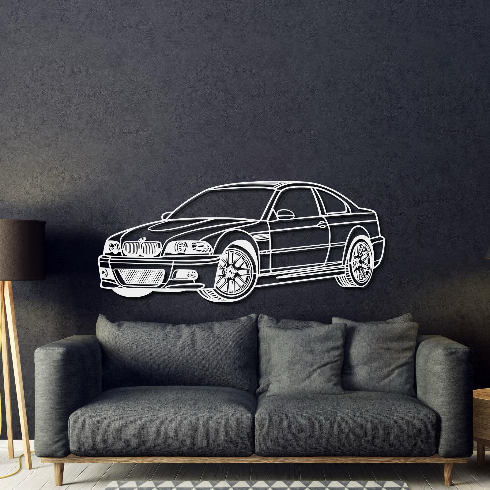 E46 Perspective Metal Car Wall Art - MT0432