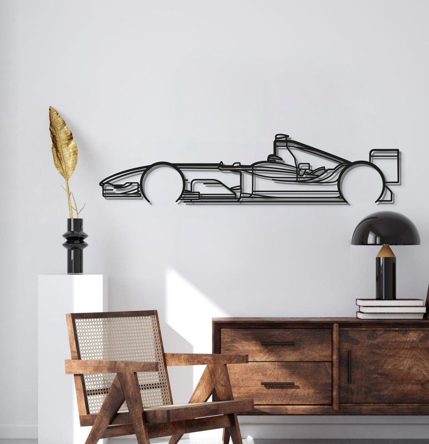 F1 2004 Race Car Metal Wall Sculpture for Petrolhead Decor