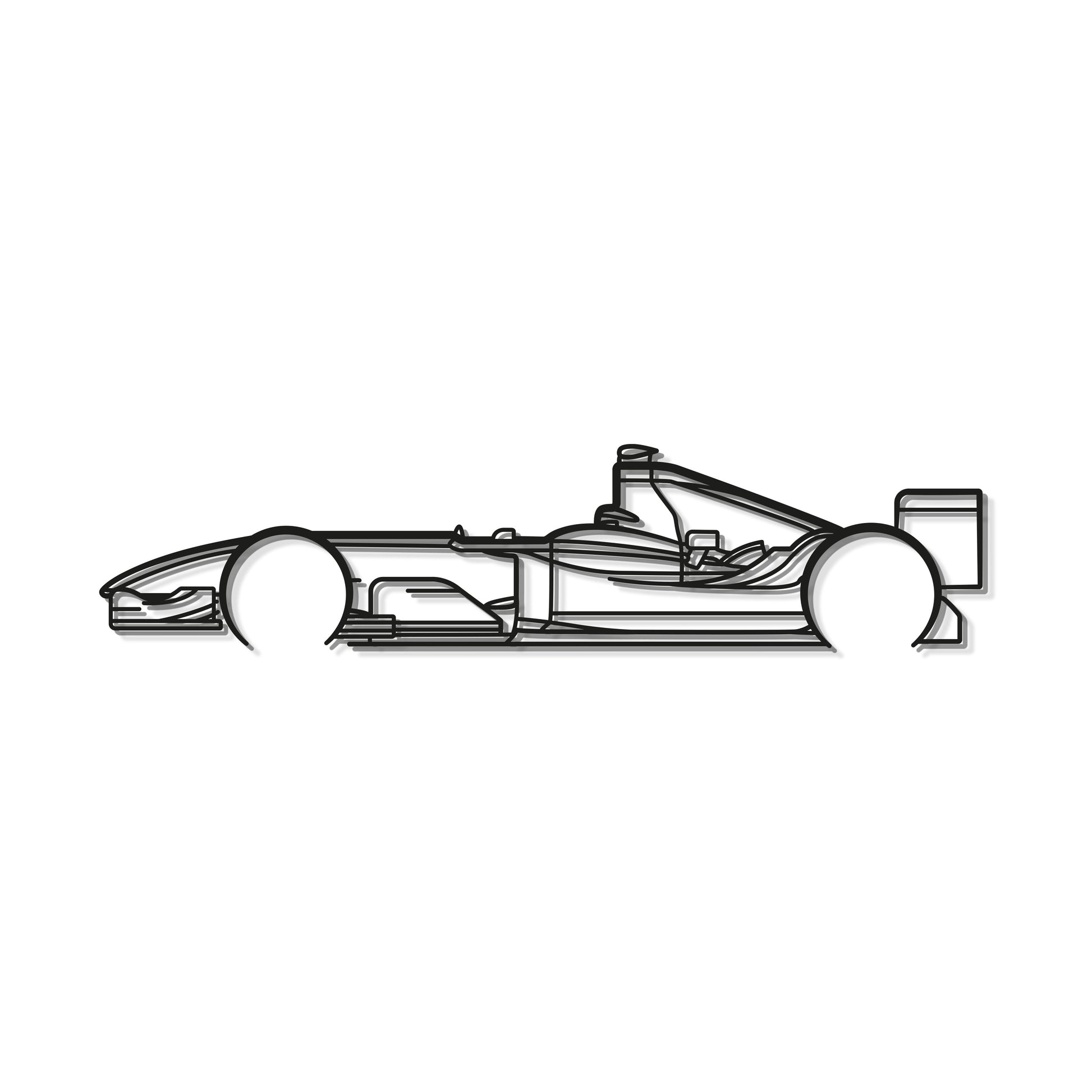 2004 Formula 1 Car Side Profile Metal Wall Art Piece