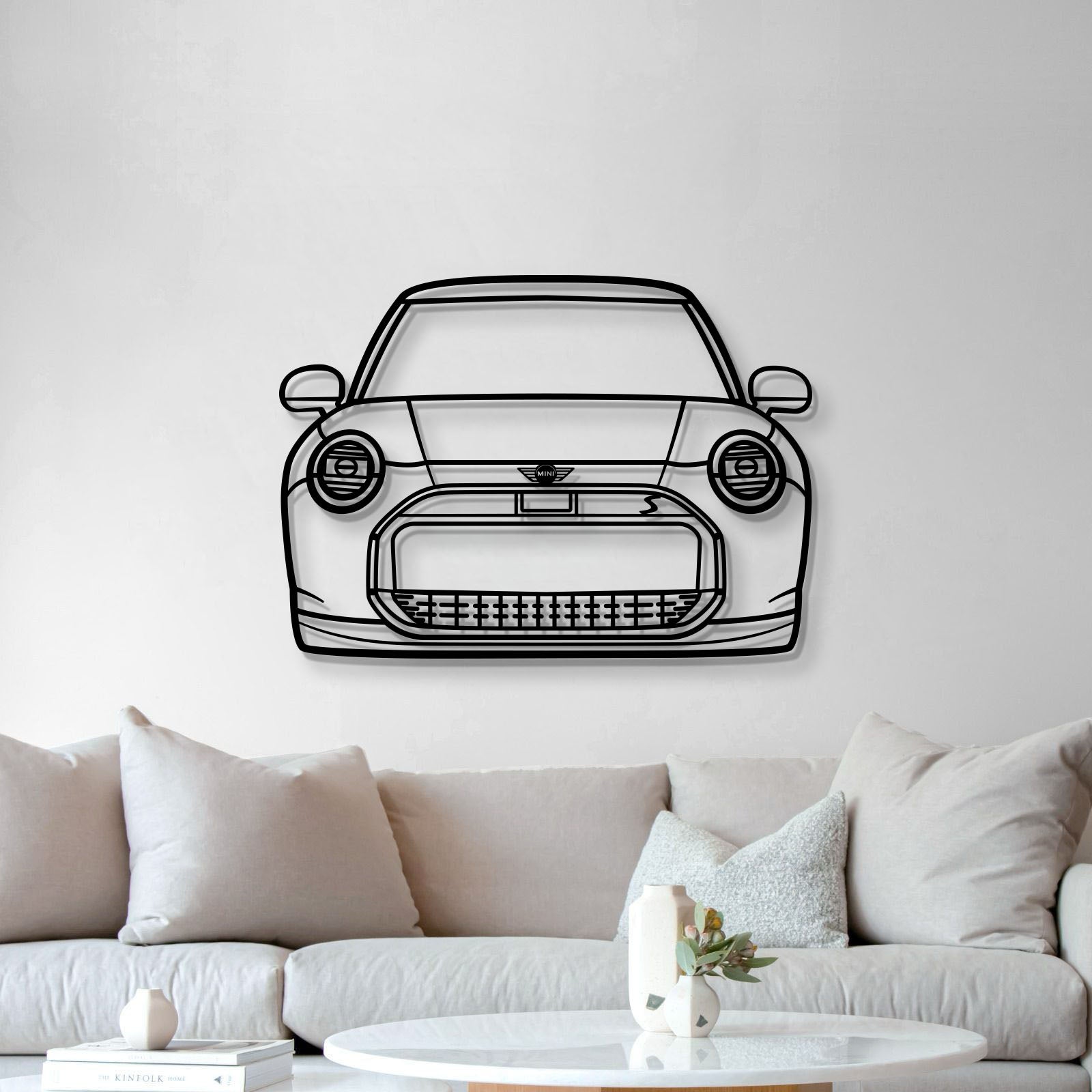 2004 Cooper EV Front View Metal Car Wall Art - MT1362