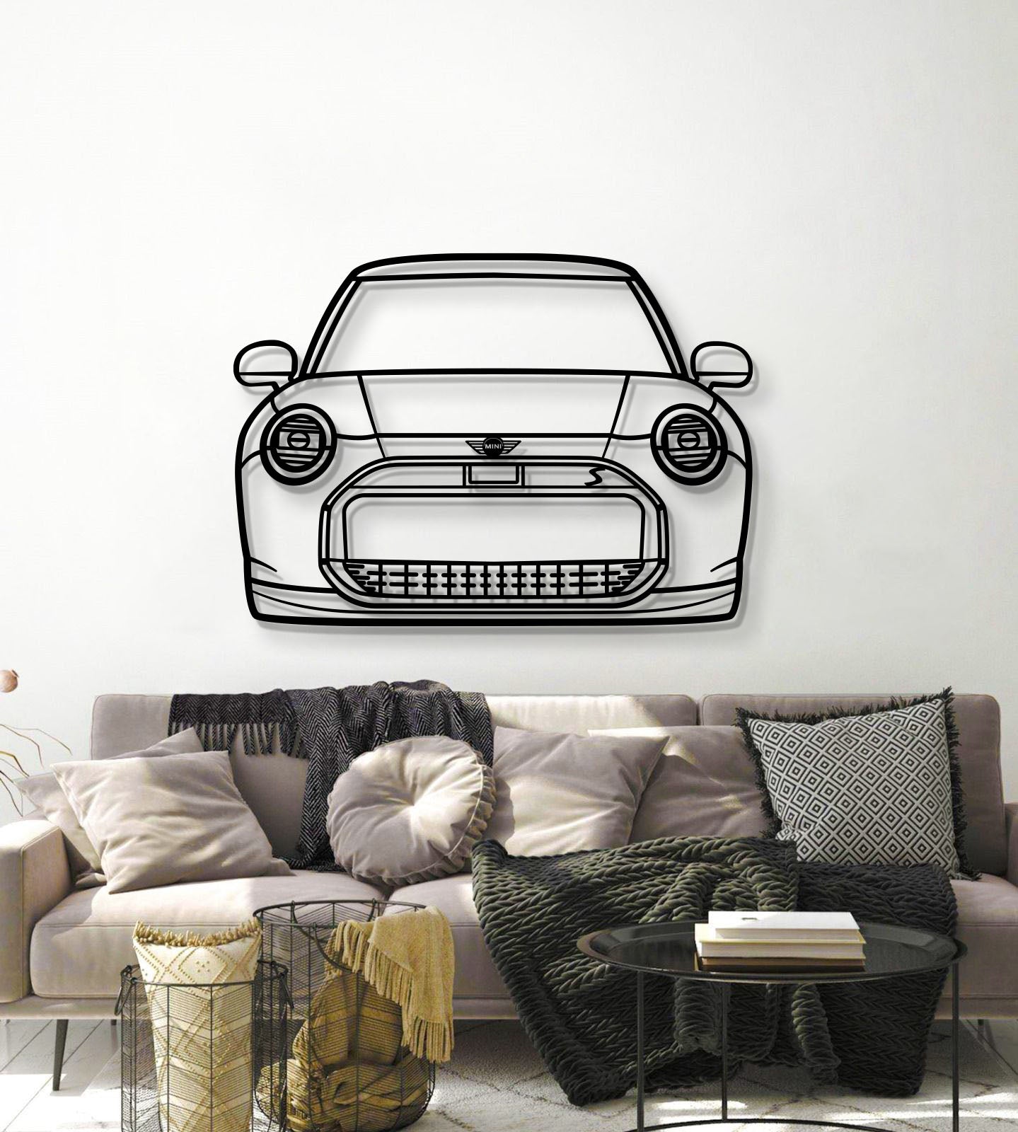 2004 Cooper EV Front View Metal Car Wall Art - MT1362