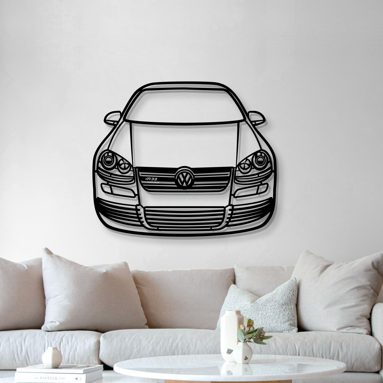 2004 Golf MK5 R32 Front View Metal Car Wall Art - MT1378