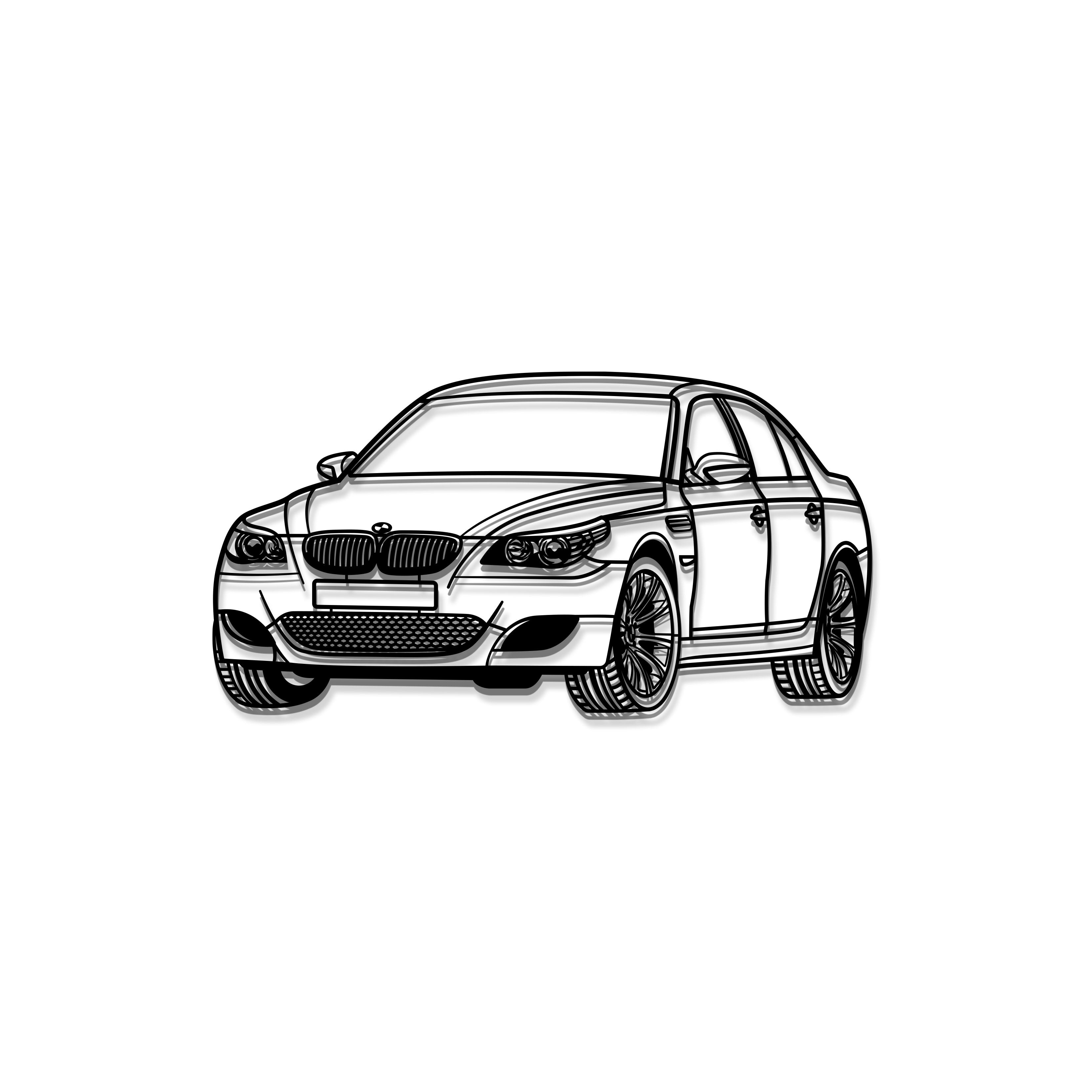 2005 E60 M5 Perspective Metal Car Wall Art - MT0427