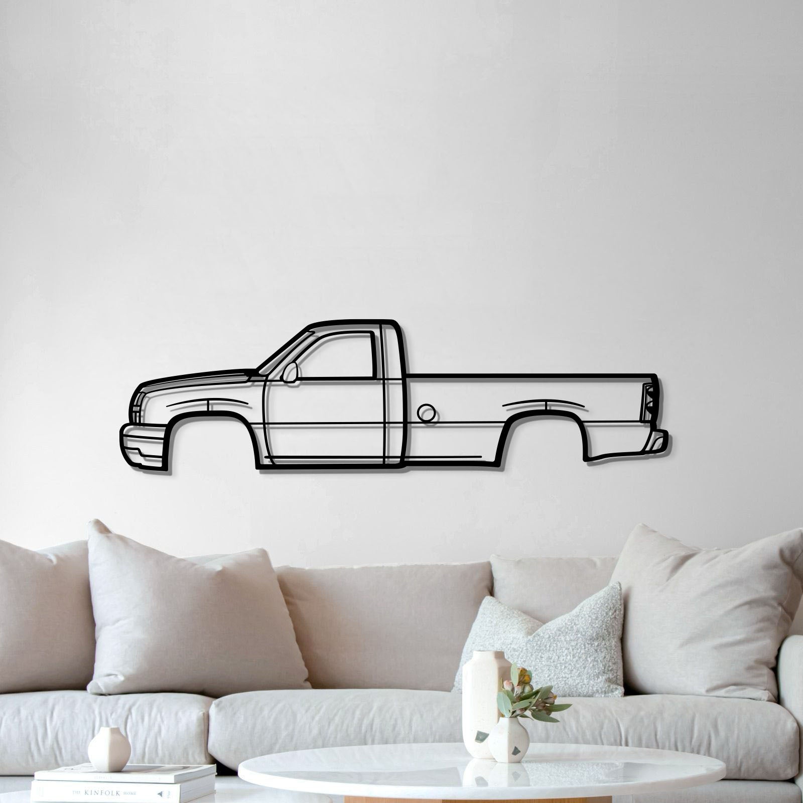 Modern 2005 Chevrolet Silverado Wall Hanging In Textured Black Steel