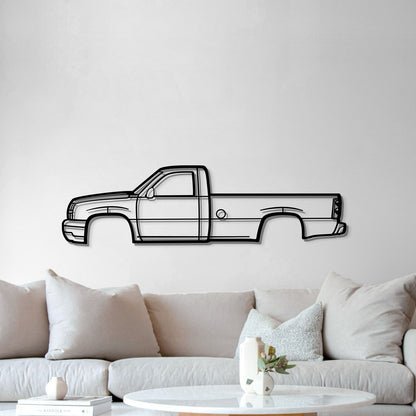 Modern 2005 Chevrolet Silverado Wall Hanging In Textured Black Steel