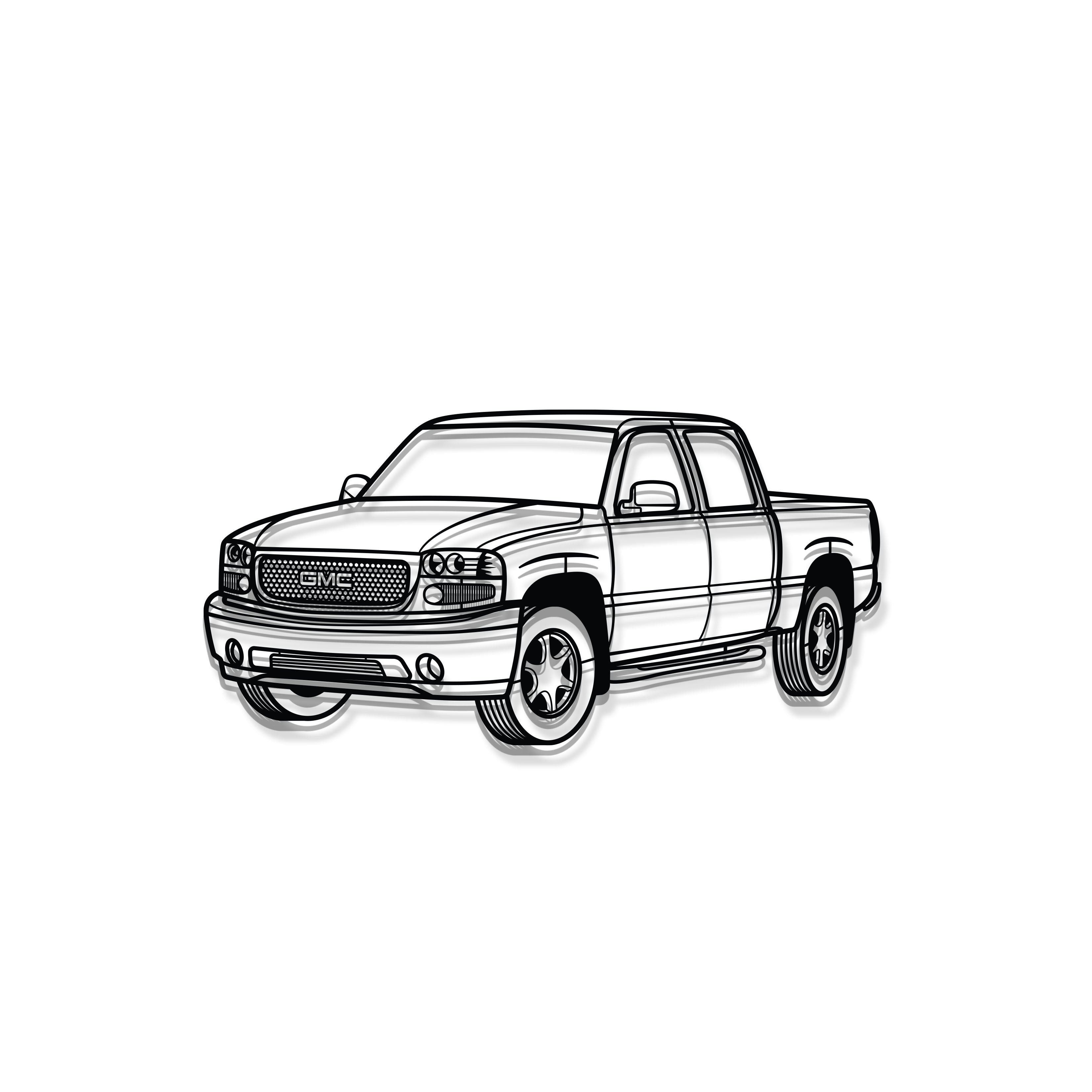 2005 Sierra Denali 1500 Crew Cab Perspective Metal Car Wall Art - MT1202