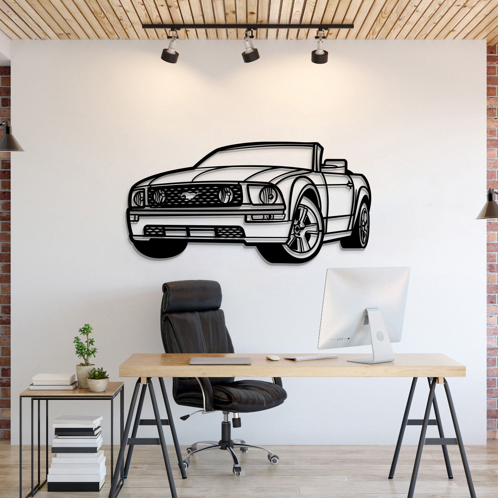 2006 Mustang GT Convertible Perspective Metal Car Wall Art - MT1158