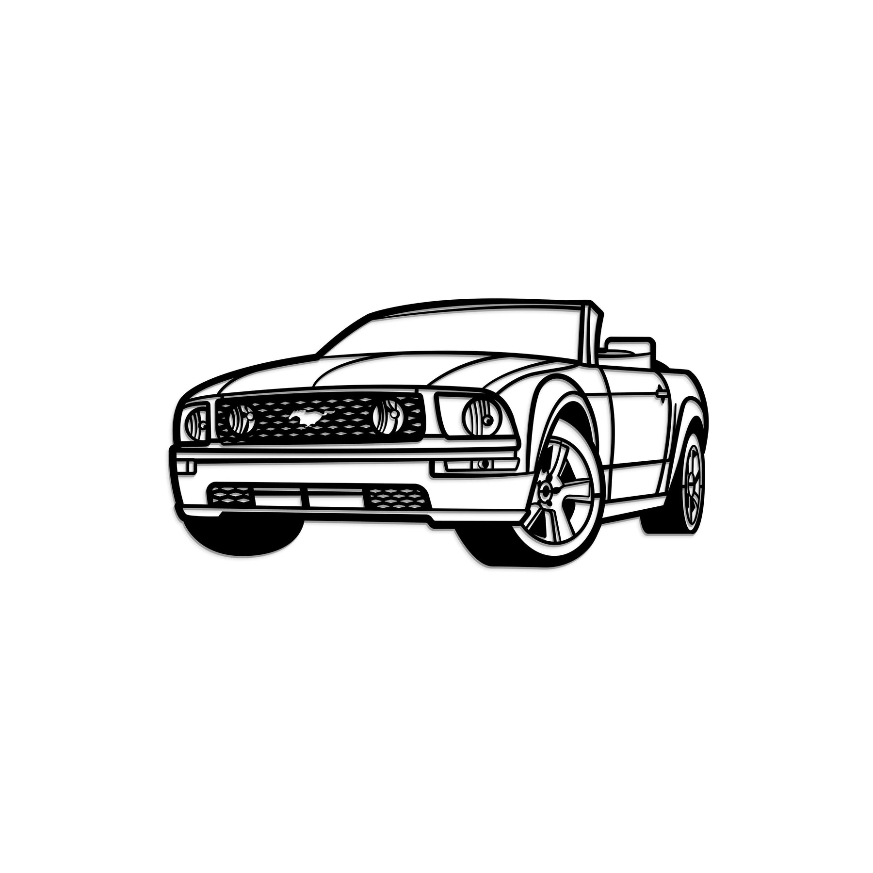 2006 Mustang GT Convertible Perspective Metal Car Wall Art - MT1158