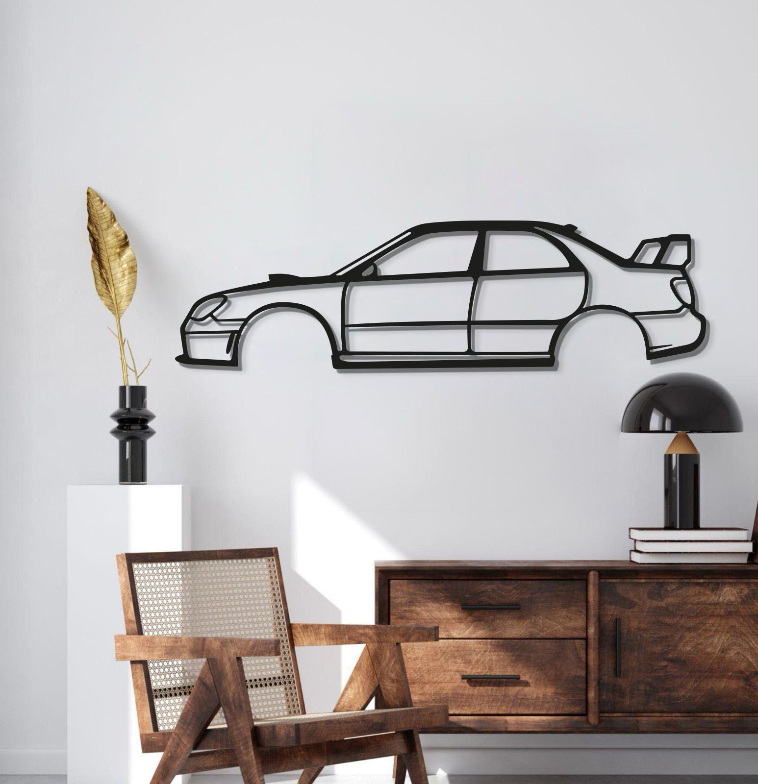 Sleek home décor piece showcasing Subaru Impreza WRX STI Hawkeye 2006 metal wall art