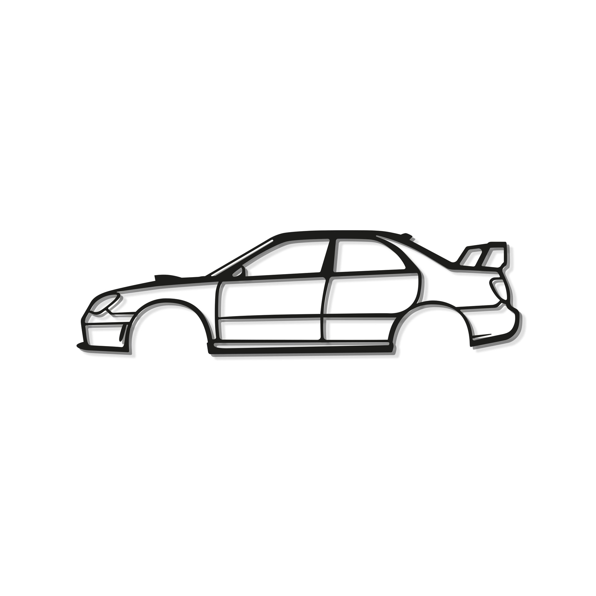 Sporty décor featuring Subaru Impreza WRX STI Hawkeye 2006 metal wall art adding JDM flair