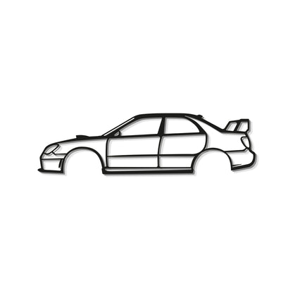 Sporty décor featuring Subaru Impreza WRX STI Hawkeye 2006 metal wall art adding JDM flair