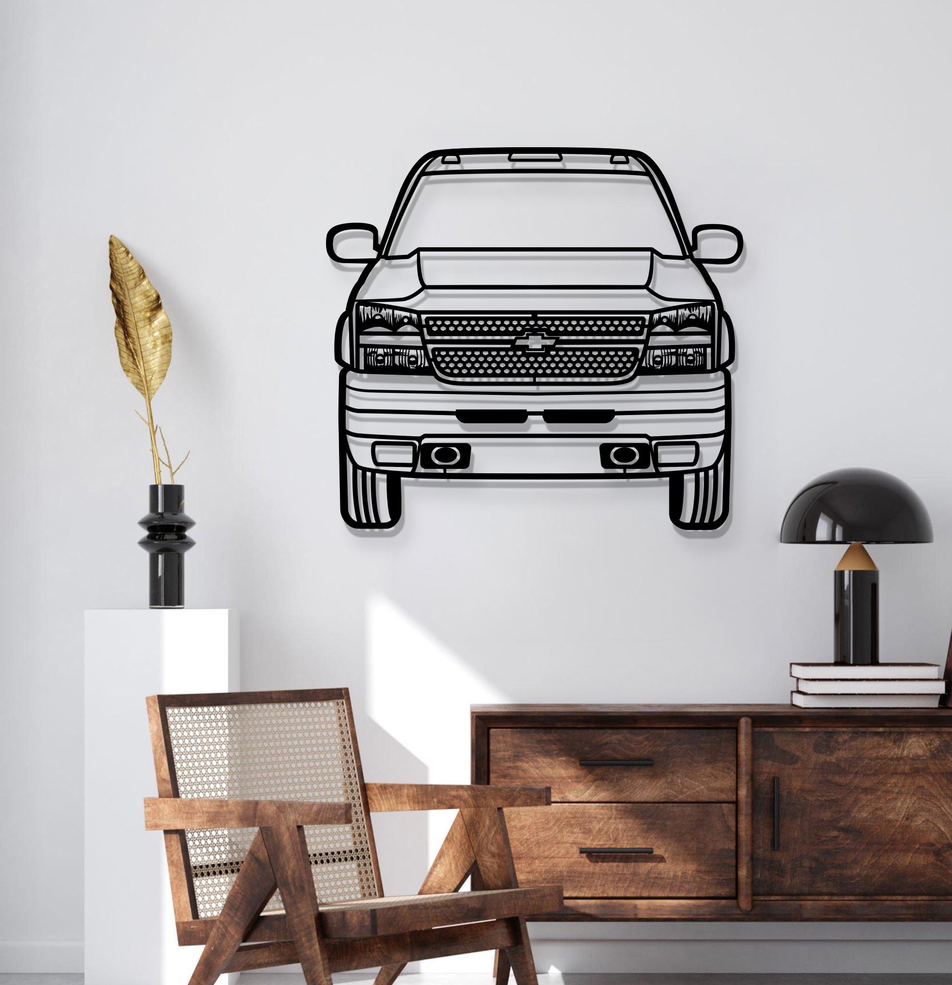 2007 Duramax 3500 metal car wall décor – textured steel elevated 1 cm from wall for impressive 3D effect